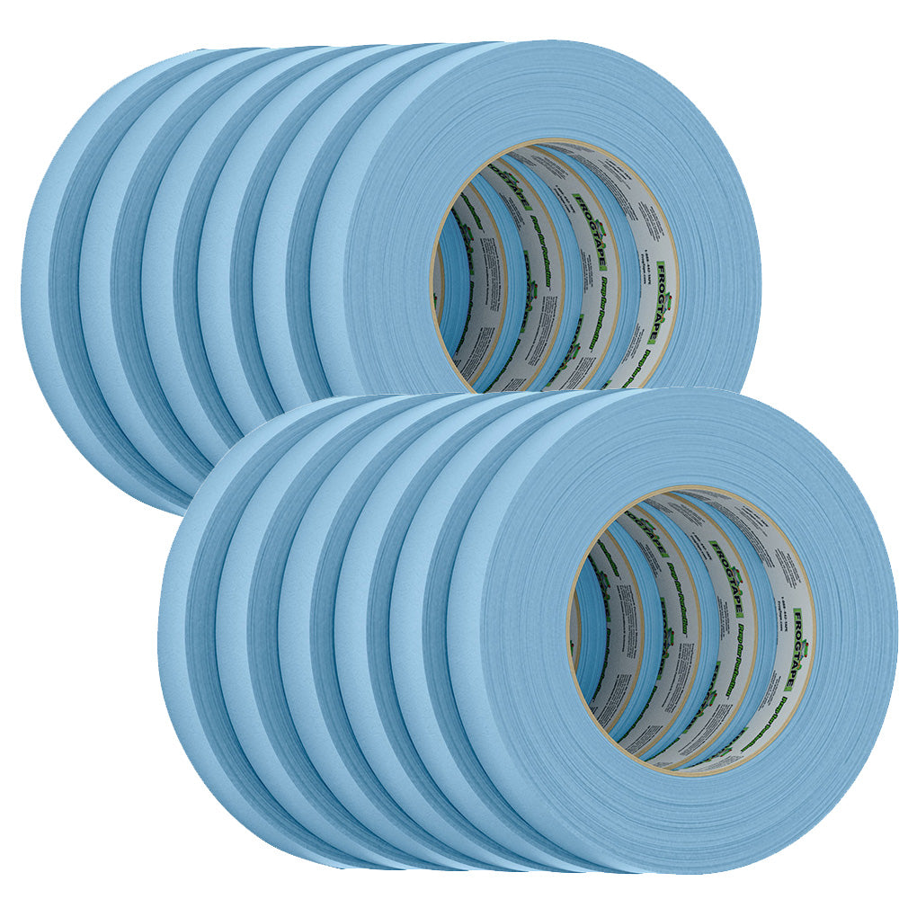 FrogTape CP 250 Medium-High Adhesion Masking Tape - 18MM x 55M x 12-Pack - Light Blue - Rated f/250°F