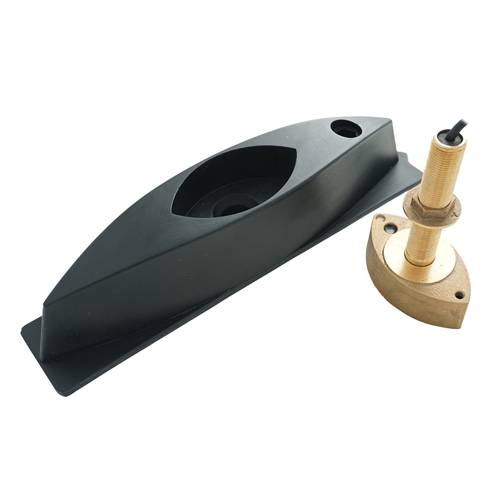 Echonautics Bronze Stem Thru-Hull CW Dual-Frequency Transducer w/Fairing Block - 600W, 50/200 kHz