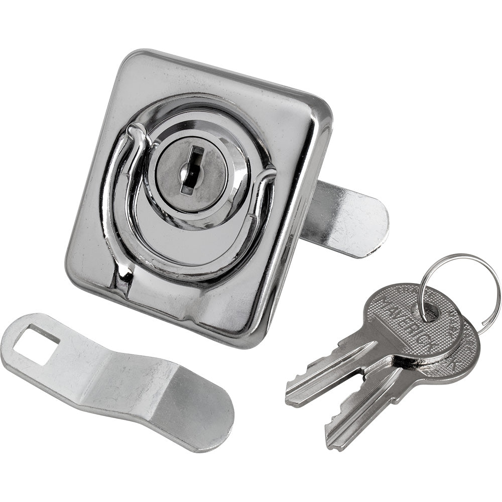 Sea-Dog Surface Mount Locking Ring Pull - Stamped 304 Stainless Steel/Die Cast Zinc Lock