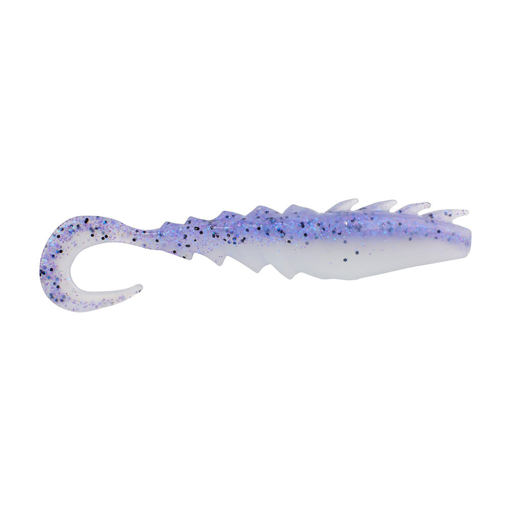 Berkley Gulp!® Saltwater Nemesis Prawn Curl Tail - 4" - Violet Haze Fleck