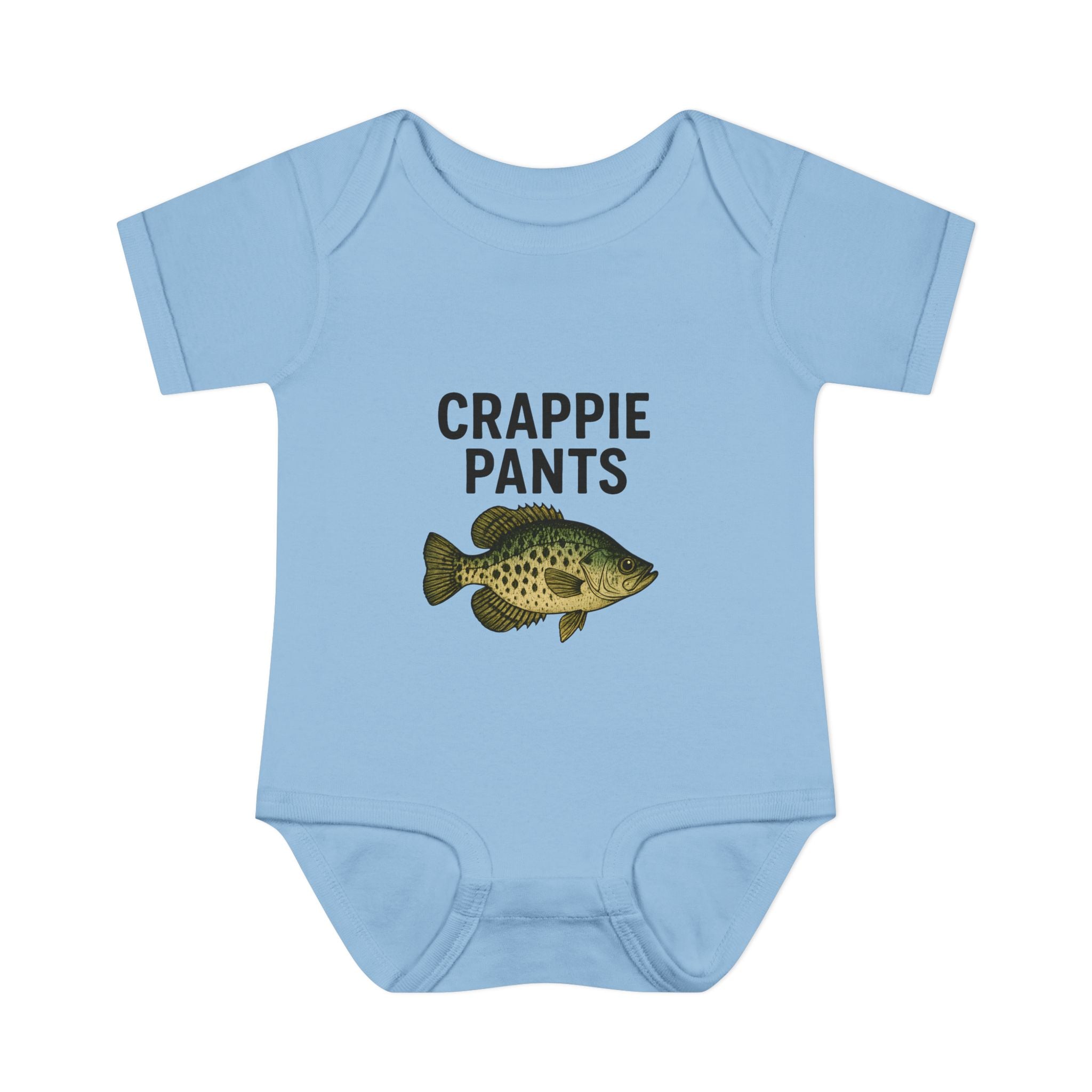 Keep Casting "Crappie Pants" Fish Graphic Baby Onesie