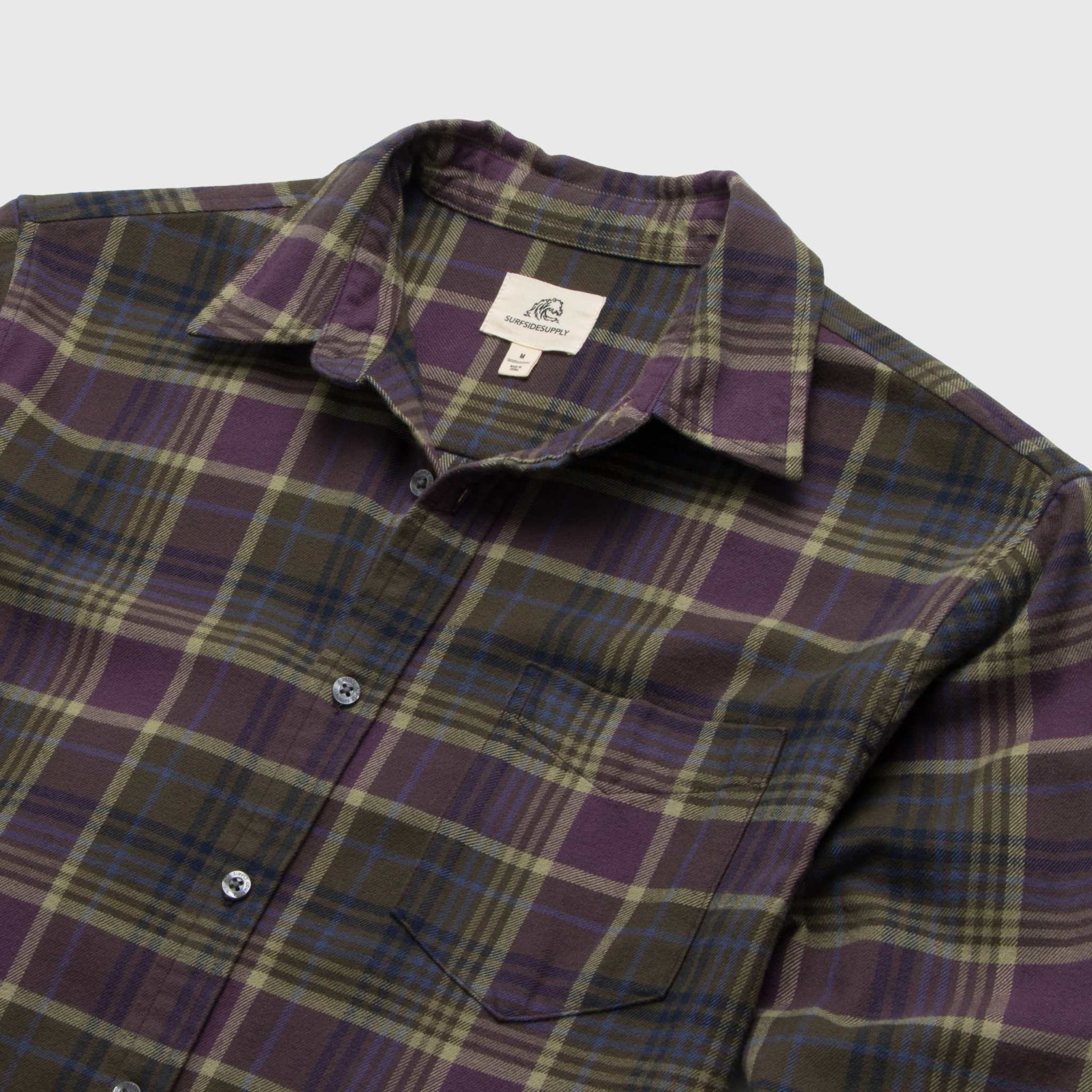 Brian Flannel Plaid Shirt - Grape Combo