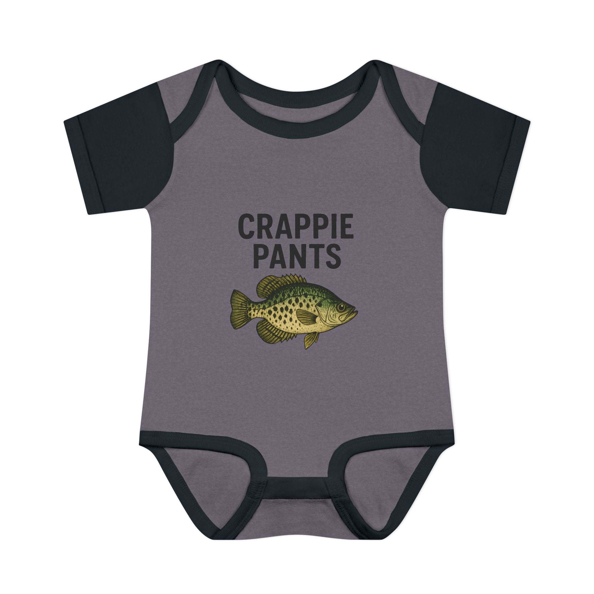 Keep Casting "Crappie Pants" Fish Graphic Baby Onesie