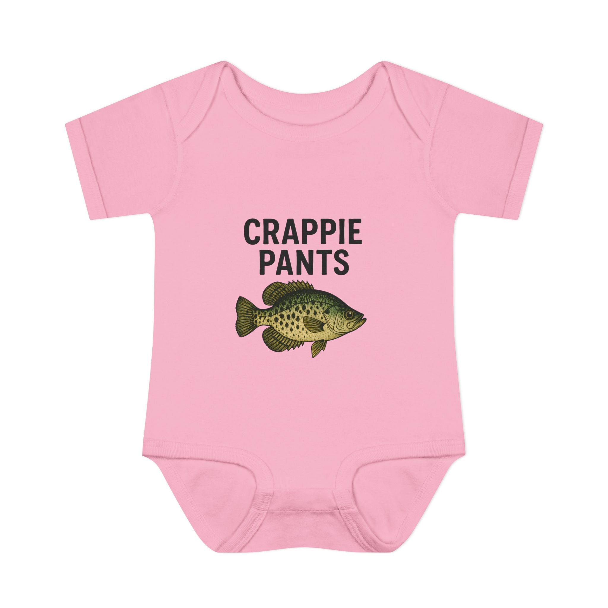Keep Casting "Crappie Pants" Fish Graphic Baby Onesie