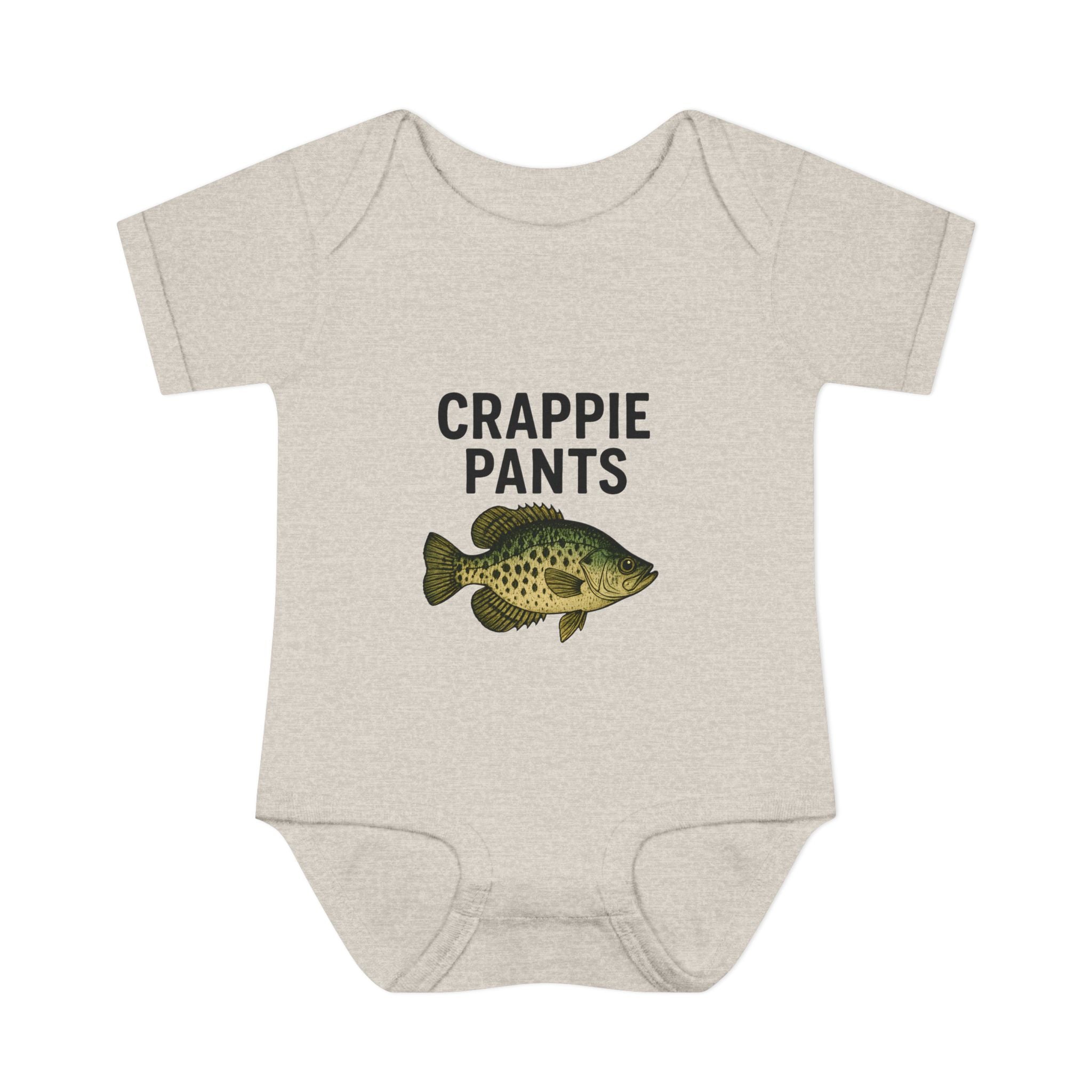 Keep Casting "Crappie Pants" Fish Graphic Baby Onesie