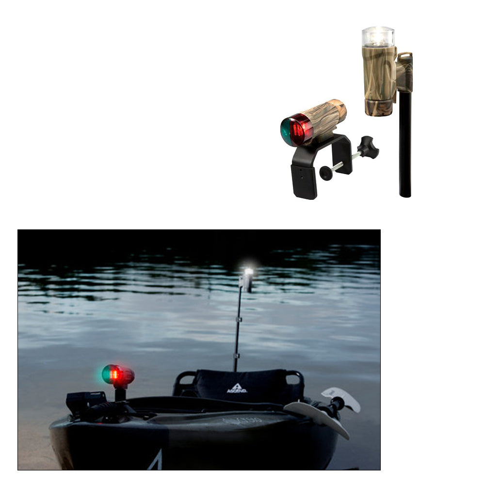 Attwood PaddleSport Portable Navigation Light Kit CClamp Screw Down or Adhesive Pad RealTree Max4 Camo 141957