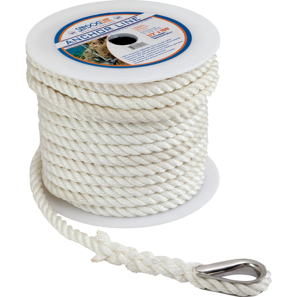 Sea-Dog Twisted Anchor Line 3/8" x 60' - White