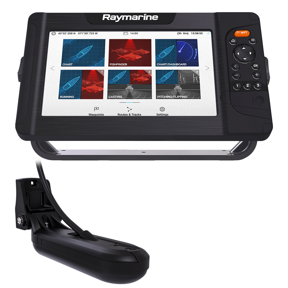 Raymarine Element 9 HV Combo wHV100 Transom Mount Transducer Lighthouse North America Chart E7053405102