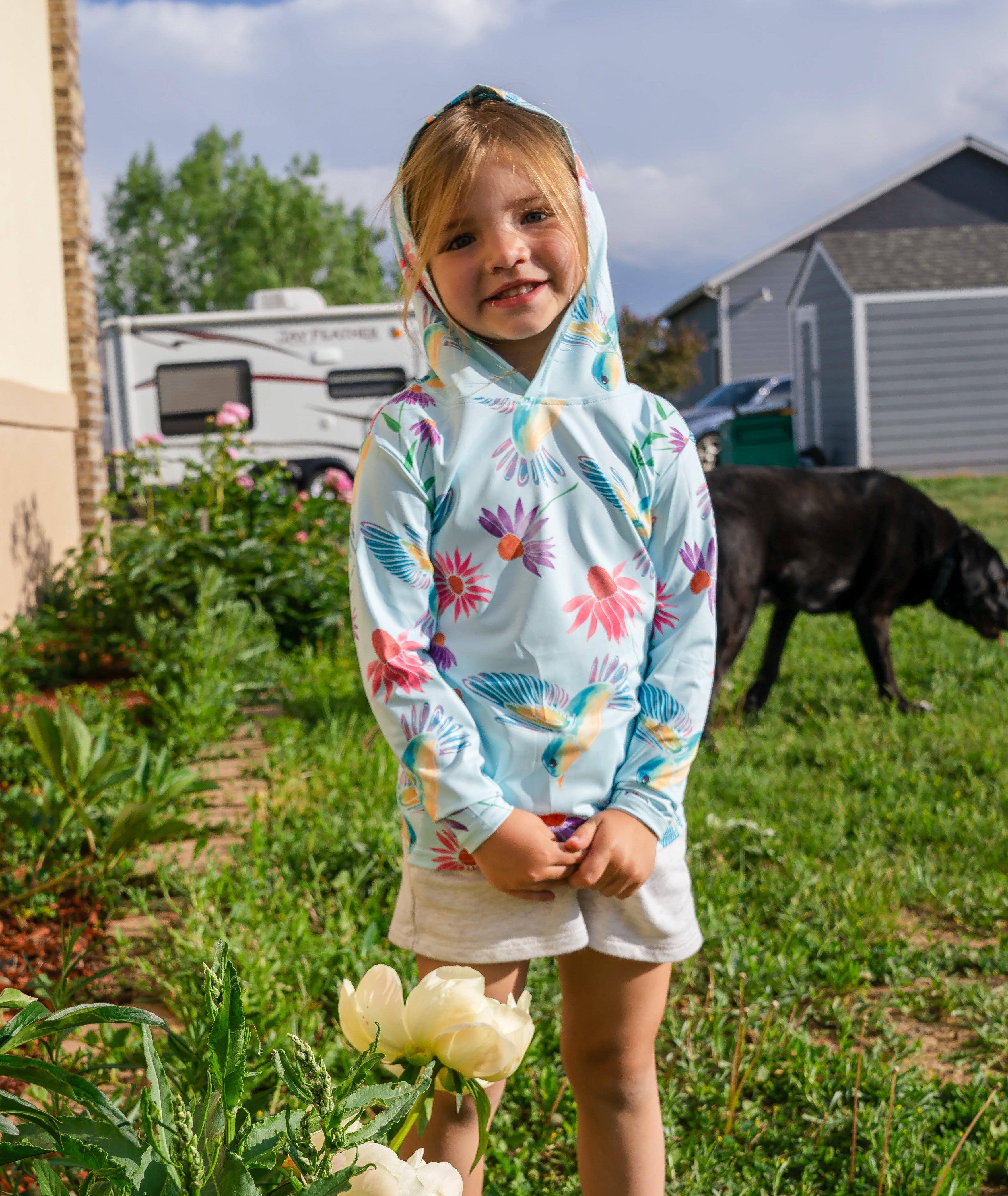 Humming Hues UPF 50 Kid's Sun Hoodie