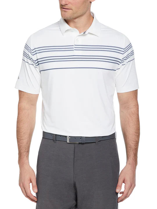 Mens Ventilated Stripe Golf Polo