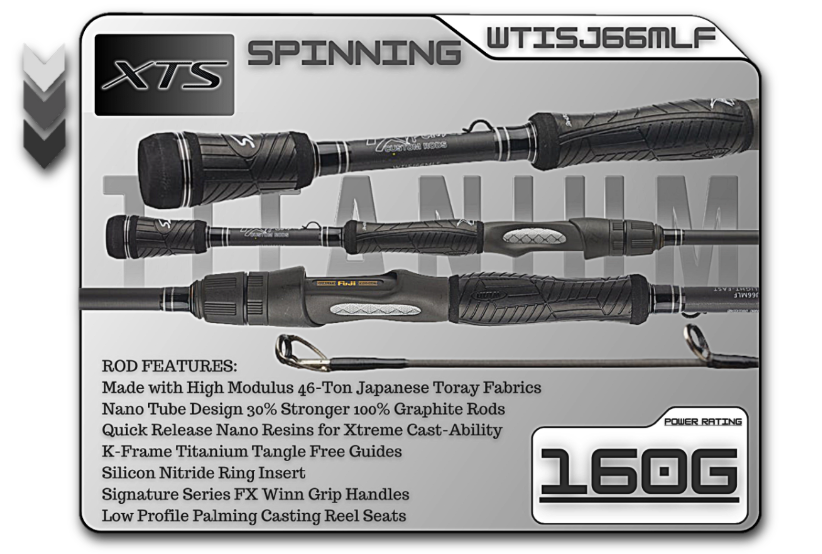 WTISJ66MLF 6'6" Medium Light Fast Spinning Rod **TITANIUM SERIES** - Keep Casting Fishing & Outdoors