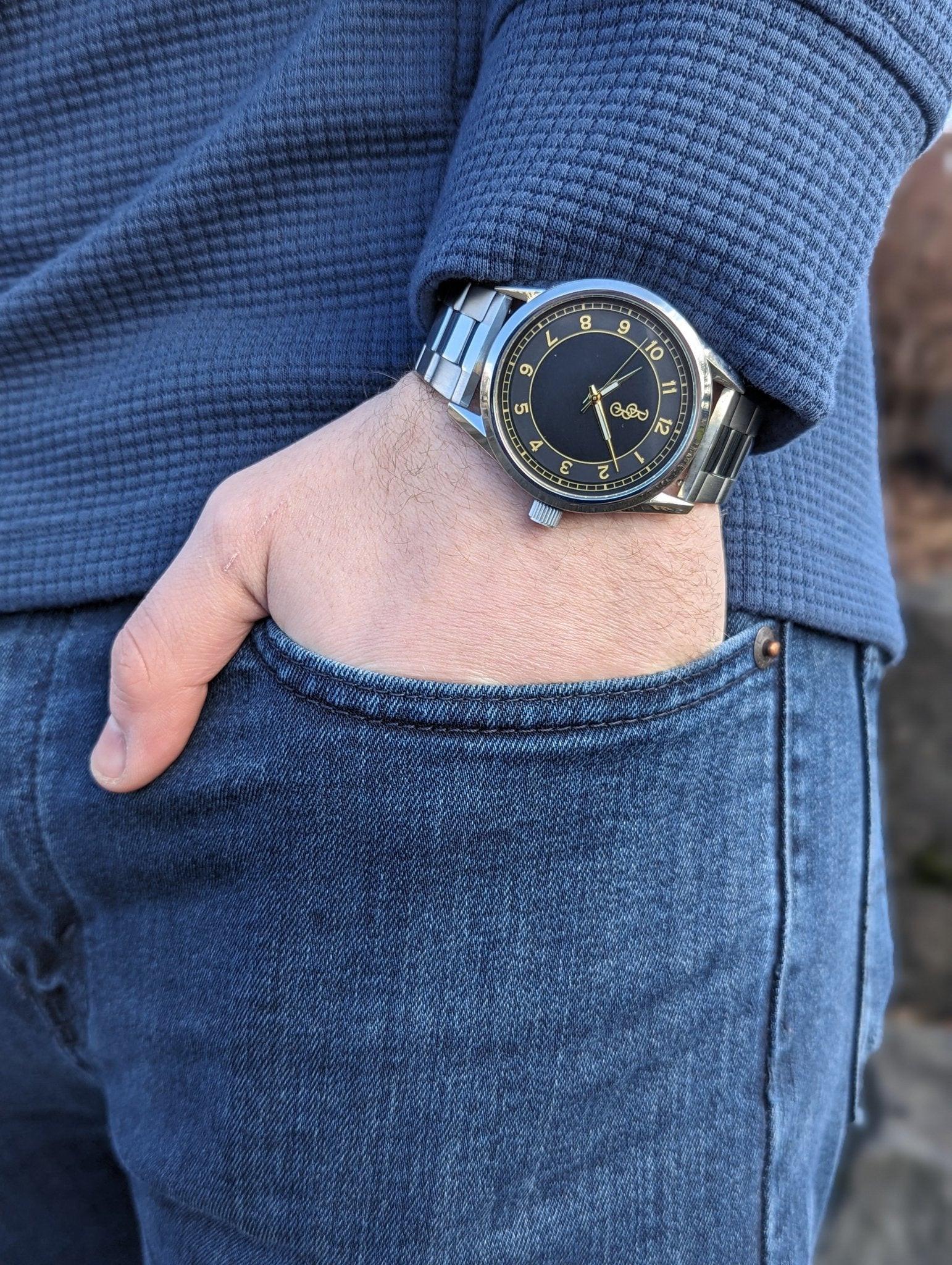 Black and Gold Classic Watch - Keep Casting Fishing & Outdoors