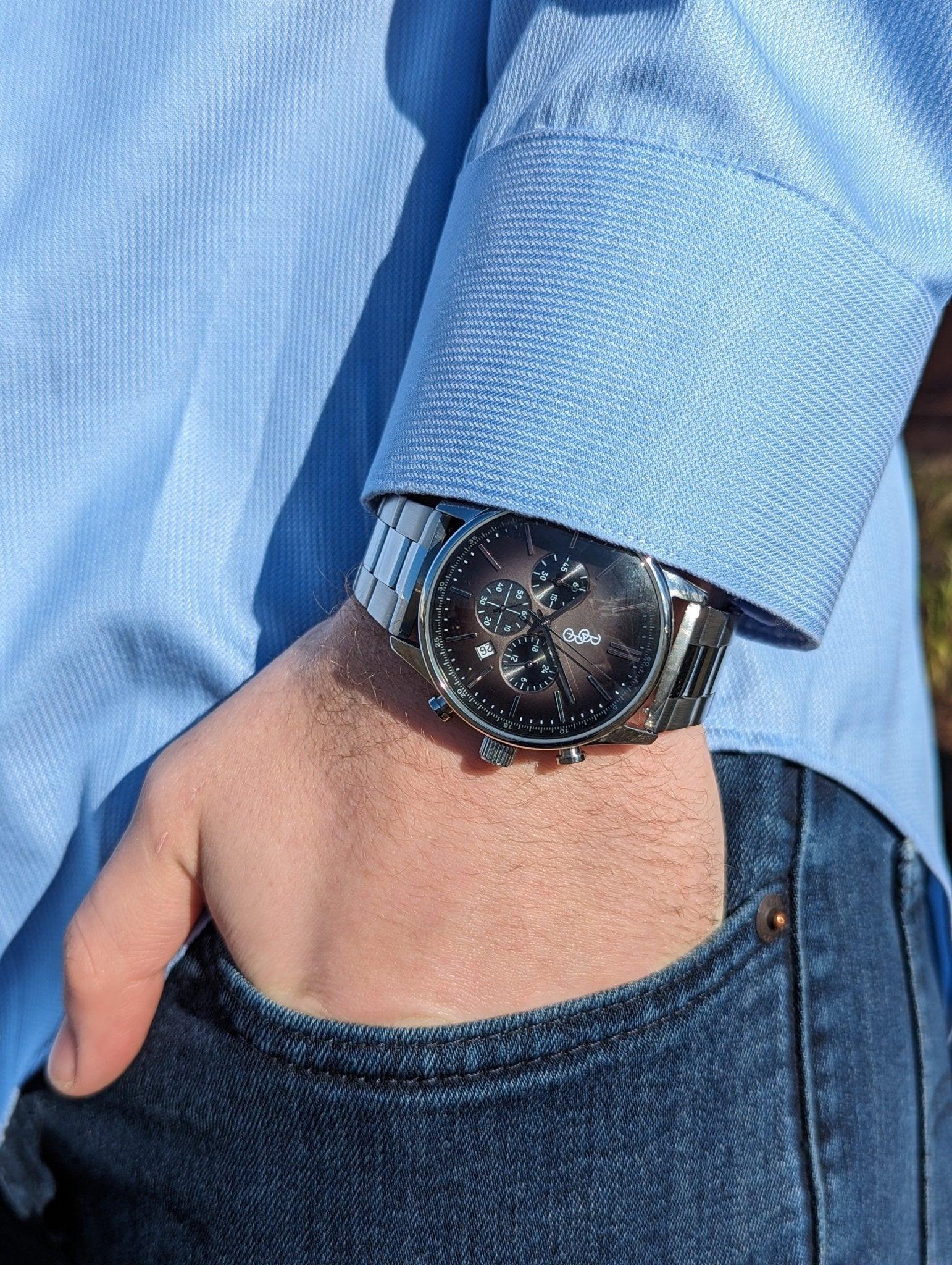 Gray Retro Chronograph - Keep Casting Fishing & Outdoors