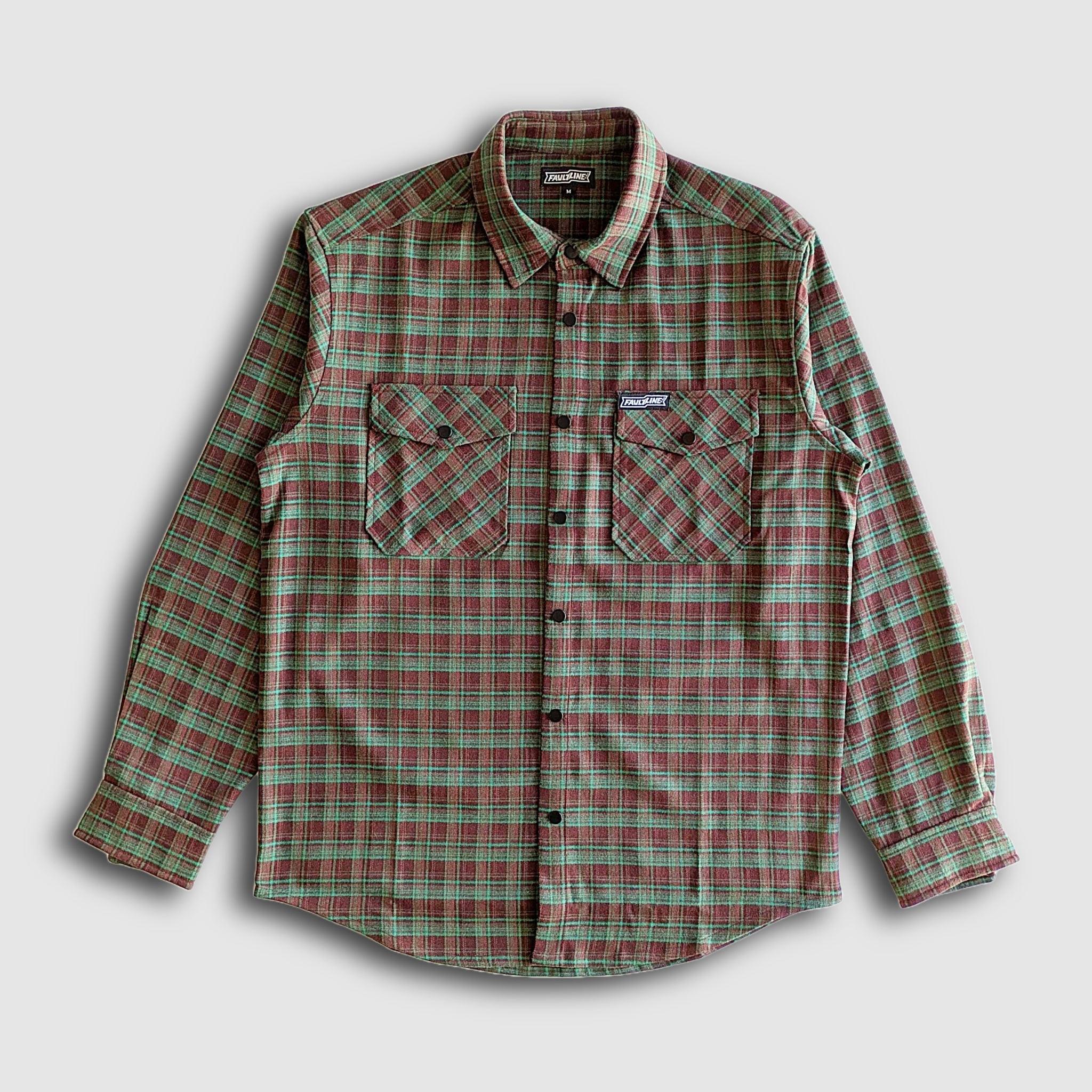 Highland Tech Flannel - Mint/Maroon - Keep Casting Fishing & Outdoors