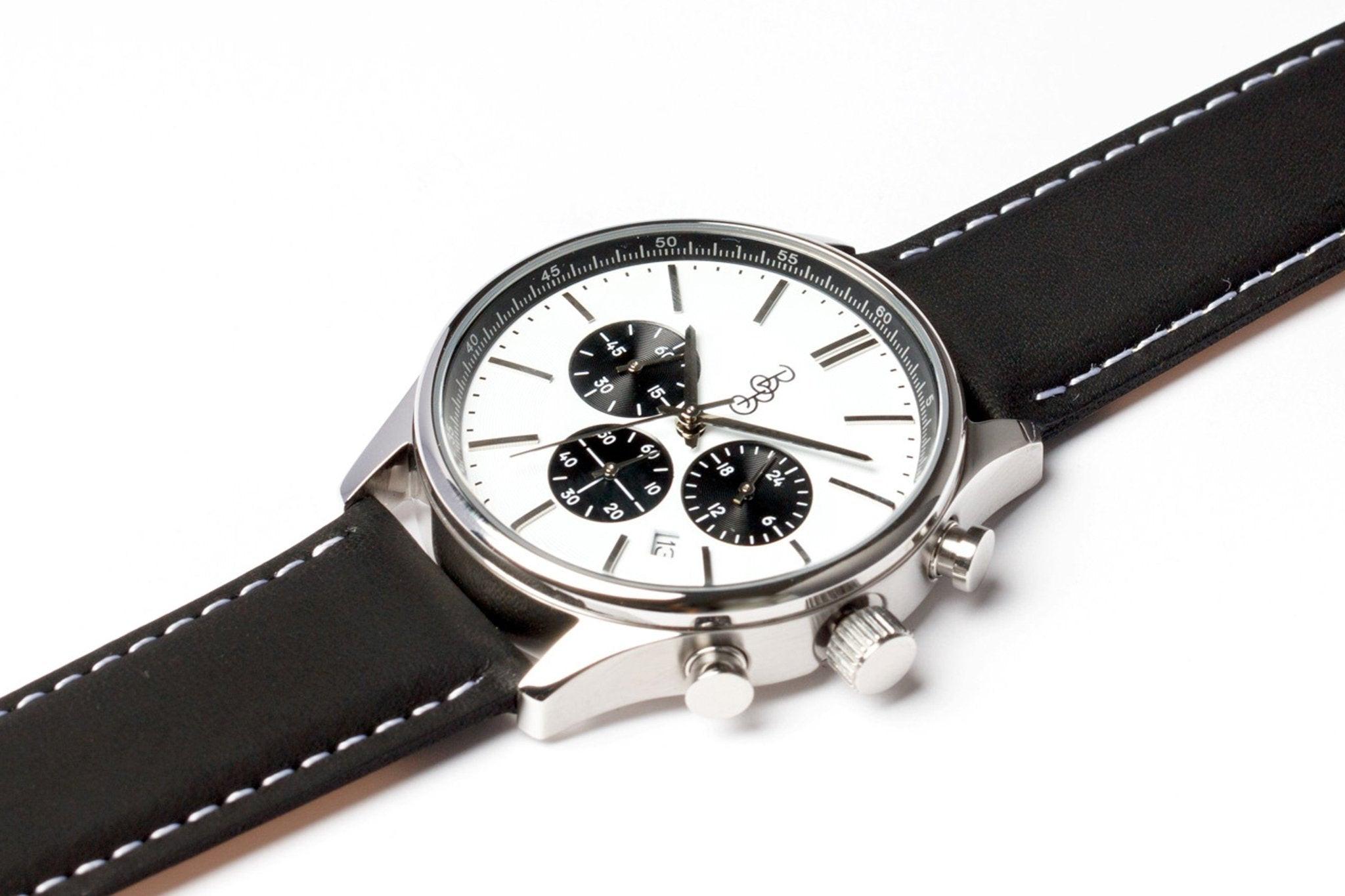White and Black Chronograph - Keep Casting Fishing & Outdoors