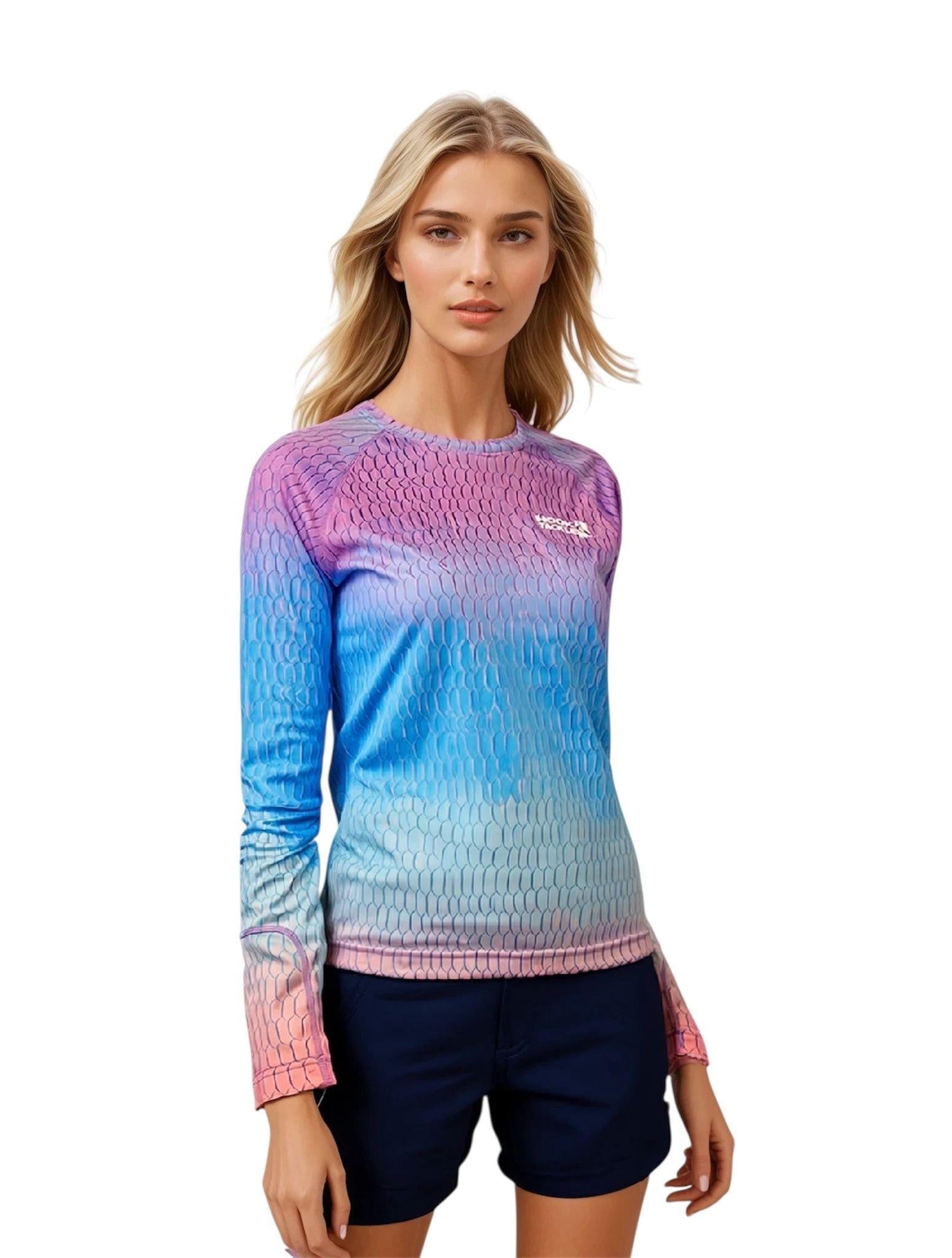 Women's Fish Scale L/S UV Fishing Shirt - Keep Casting Fishing & Outdoors