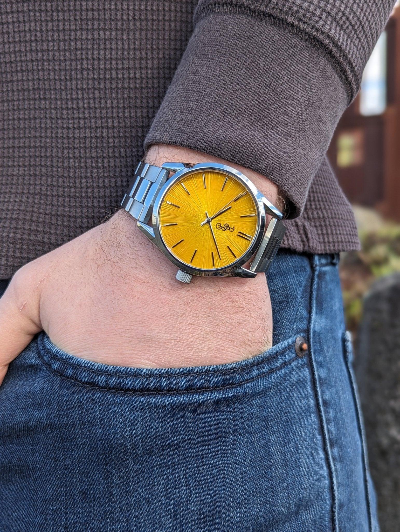 Yellow Sunburst Watch - Keep Casting Fishing & Outdoors