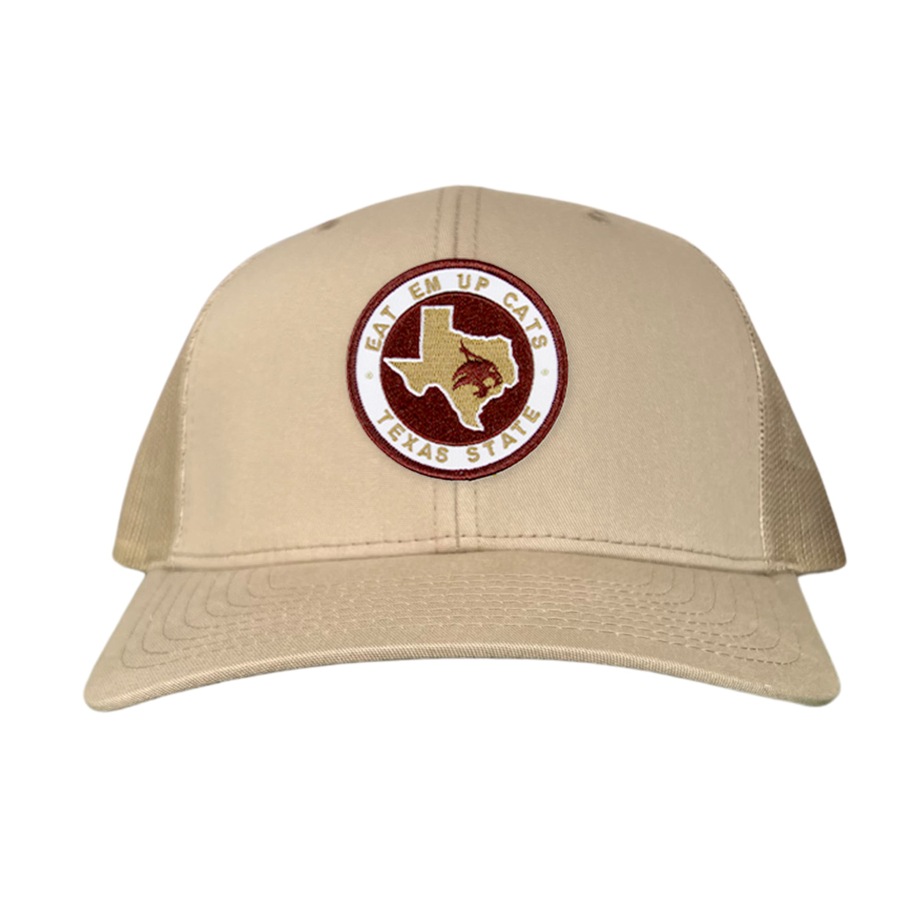 Texas State Eat Em Up Cats State of Texas Supercat Circle Patch / Hats / 097 / TXST018