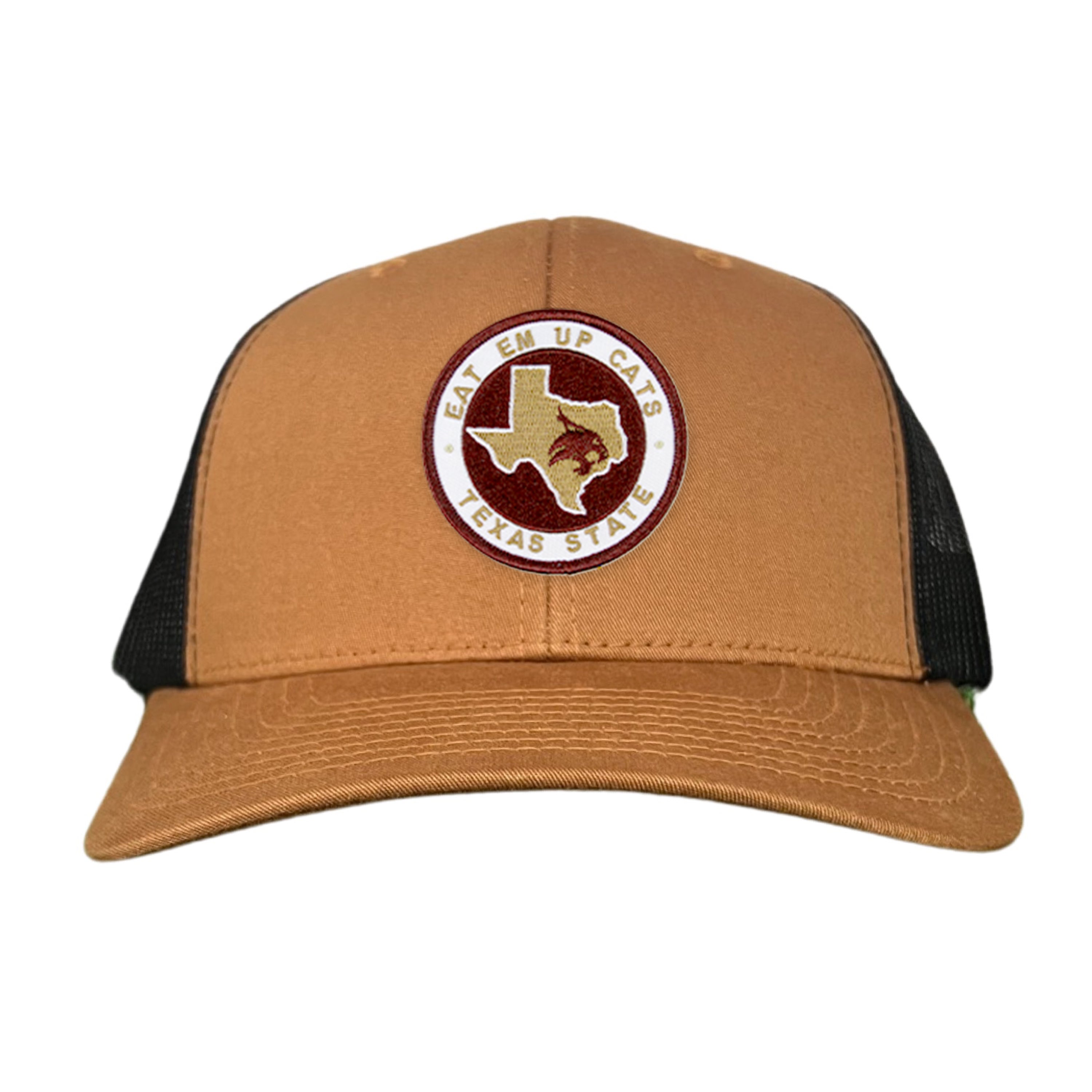Texas State Eat Em Up Cats State of Texas Supercat Circle Patch / Hats / 097 / TXST018