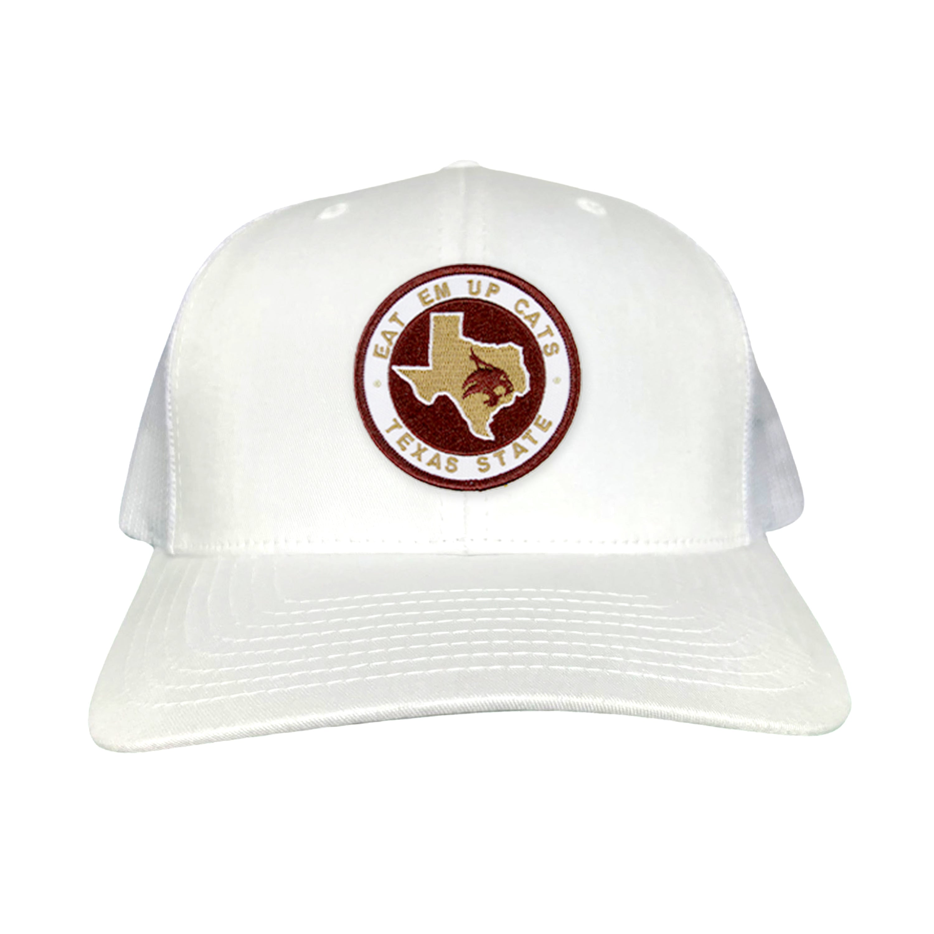 Texas State Eat Em Up Cats State of Texas Supercat Circle Patch / Hats / 097 / TXST018