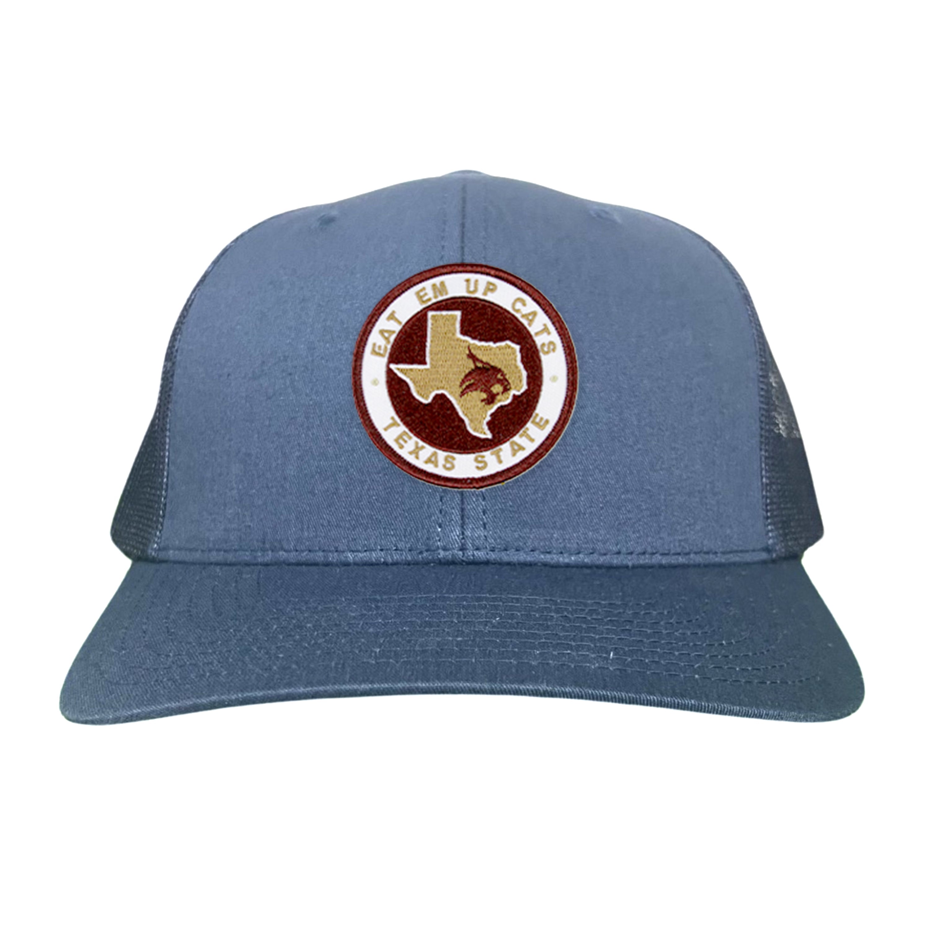 Texas State Eat Em Up Cats State of Texas Supercat Circle Patch / Hats / 097 / TXST018