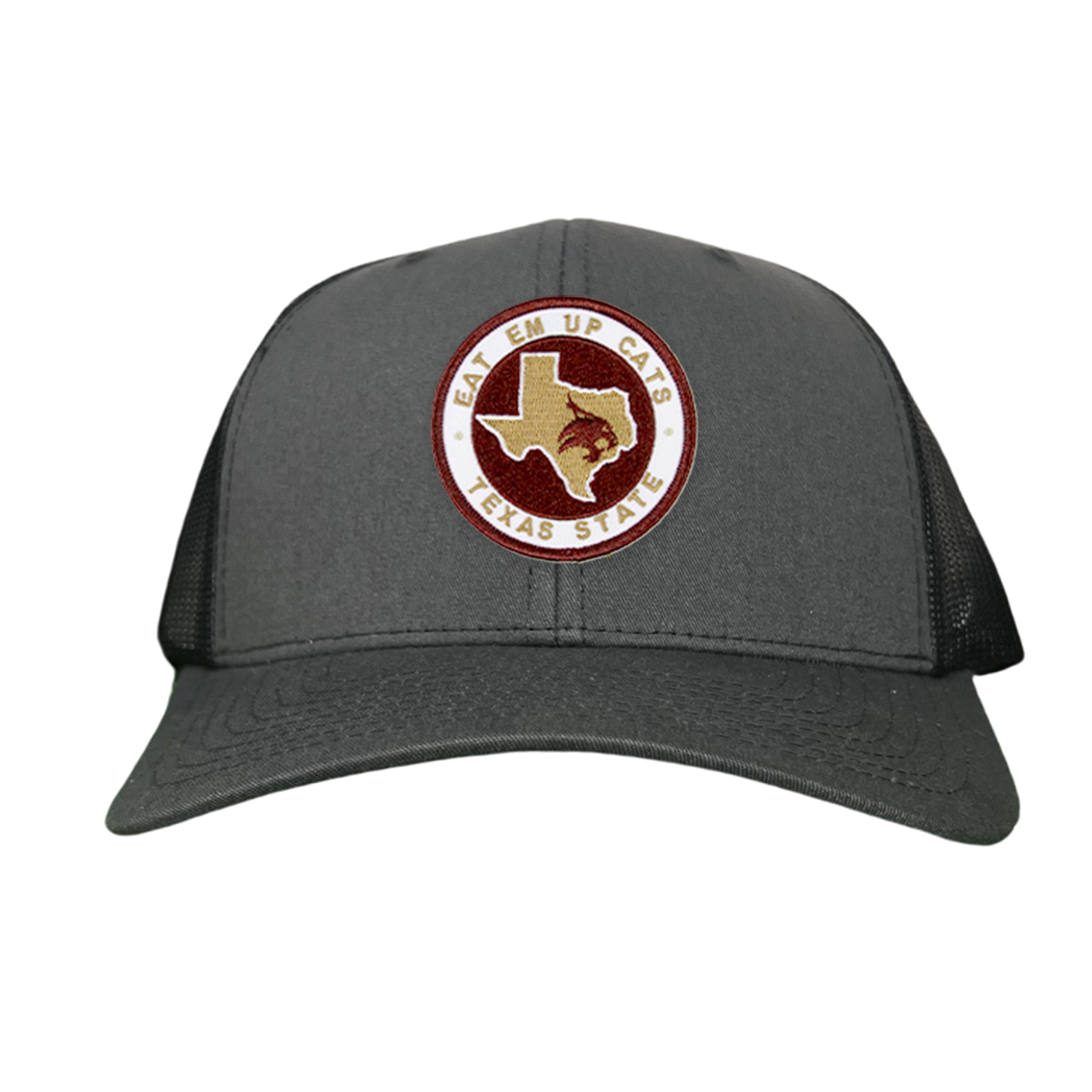 Texas State Eat Em Up Cats State of Texas Supercat Circle Patch / Hats / 097 / TXST018