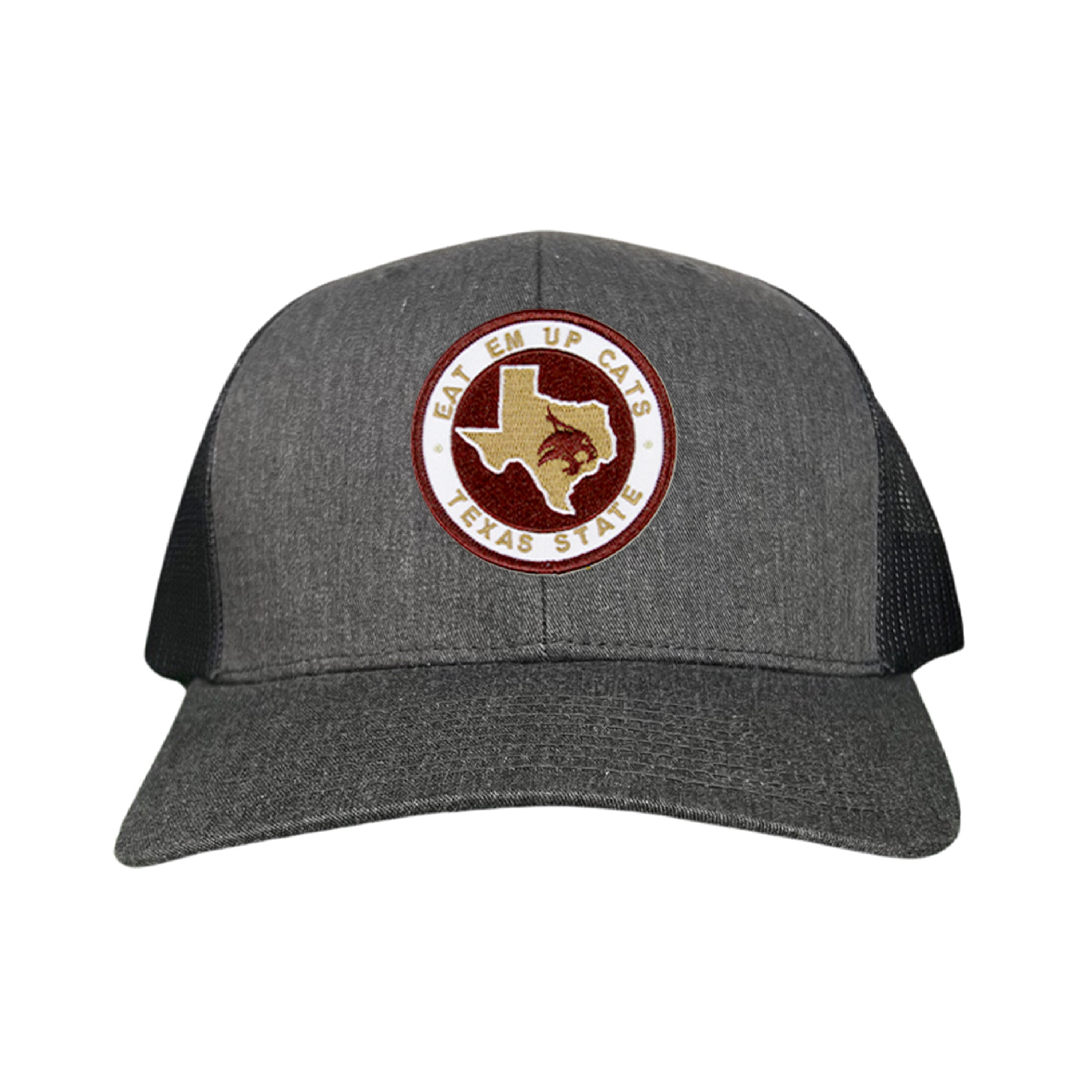 Texas State Eat Em Up Cats State of Texas Supercat Circle Patch / Hats / 097 / TXST018