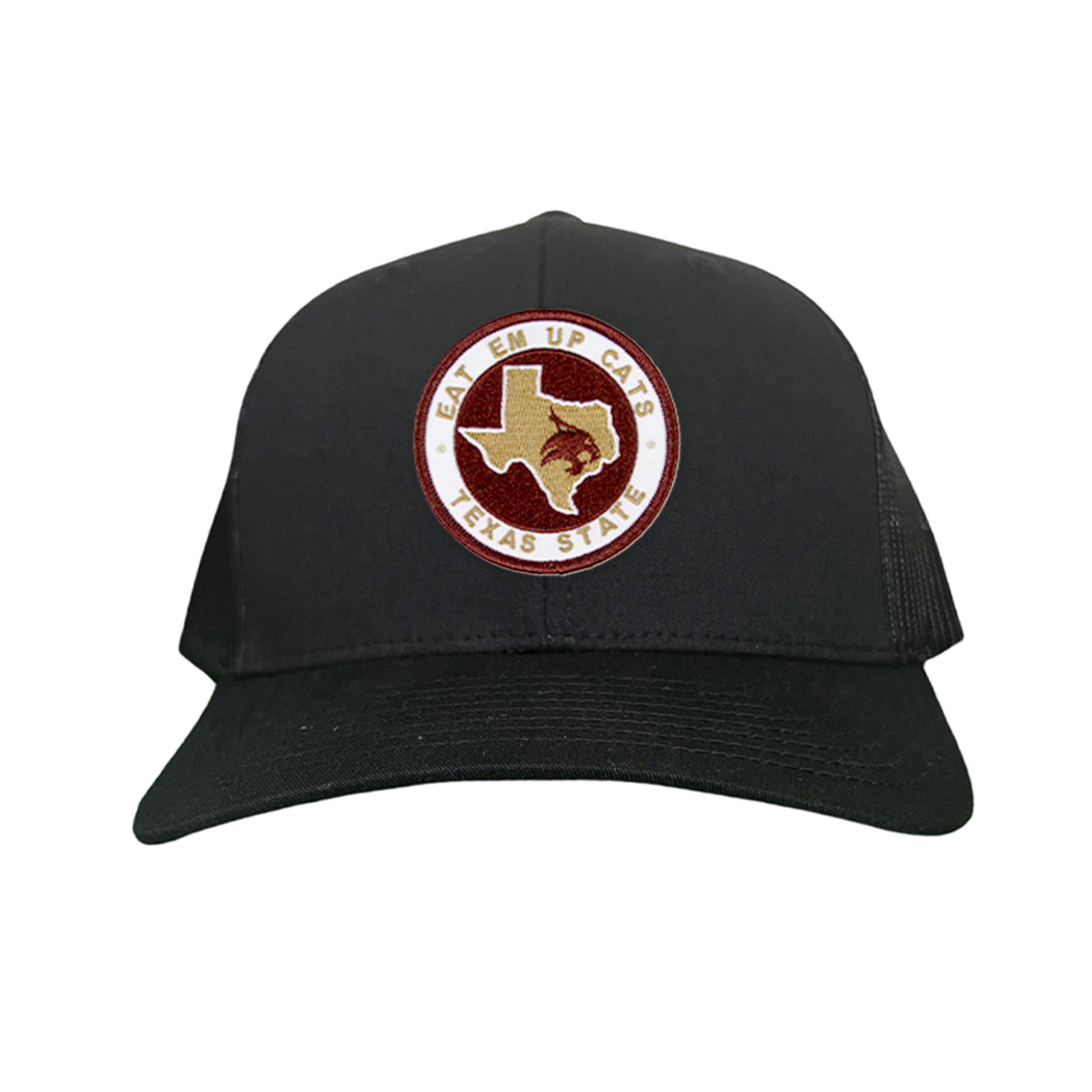 Texas State Eat Em Up Cats State of Texas Supercat Circle Patch / Hats / 097 / TXST018