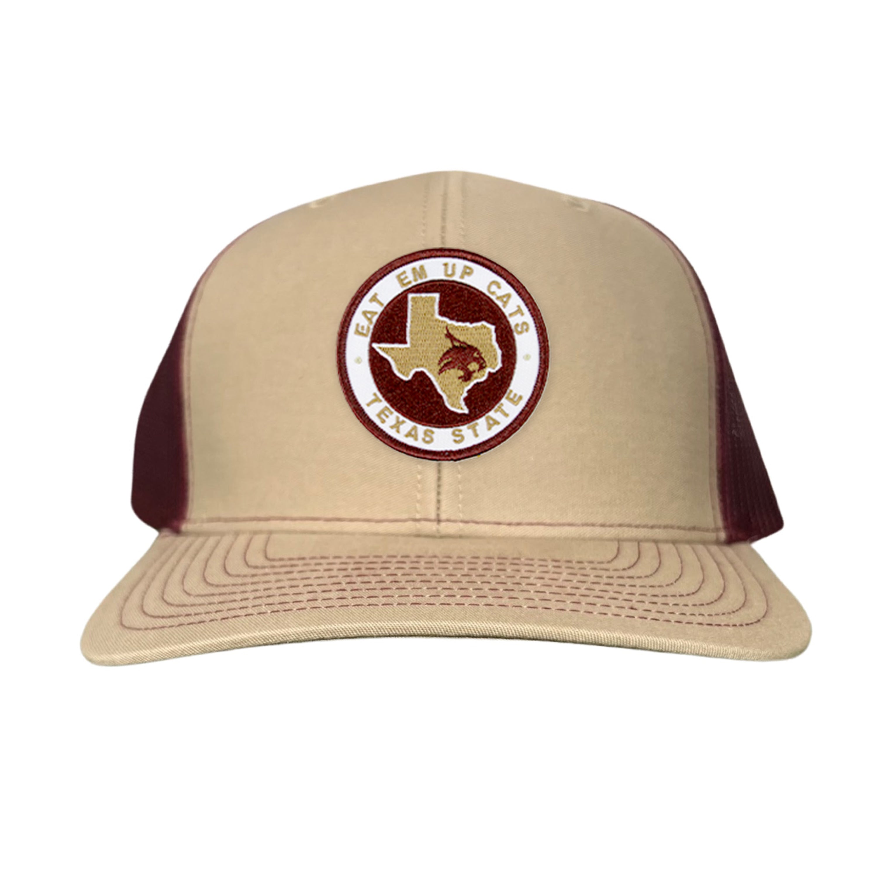 Texas State Eat Em Up Cats State of Texas Supercat Circle Patch / Hats / 097 / TXST018
