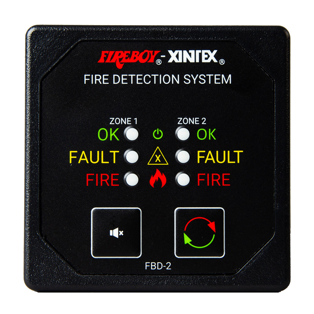 Fireboy-Xintex Two Zone Detection &amp; Alarm Panel - 2-5/8" Display - 12/24V DC