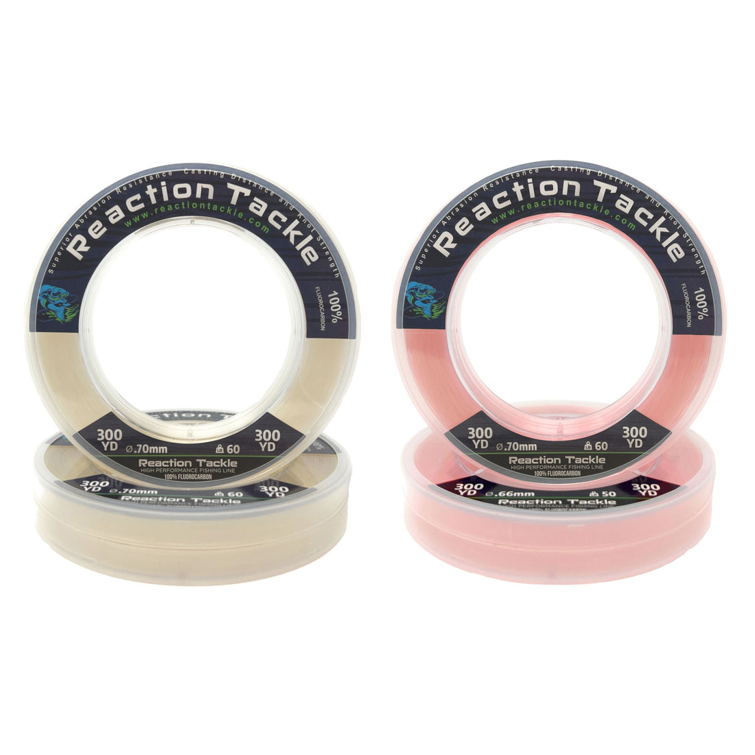Reaction Tackle 100% Pure Fluorocarbon Fishing Line - Keep Casting Fishing & Outdoors