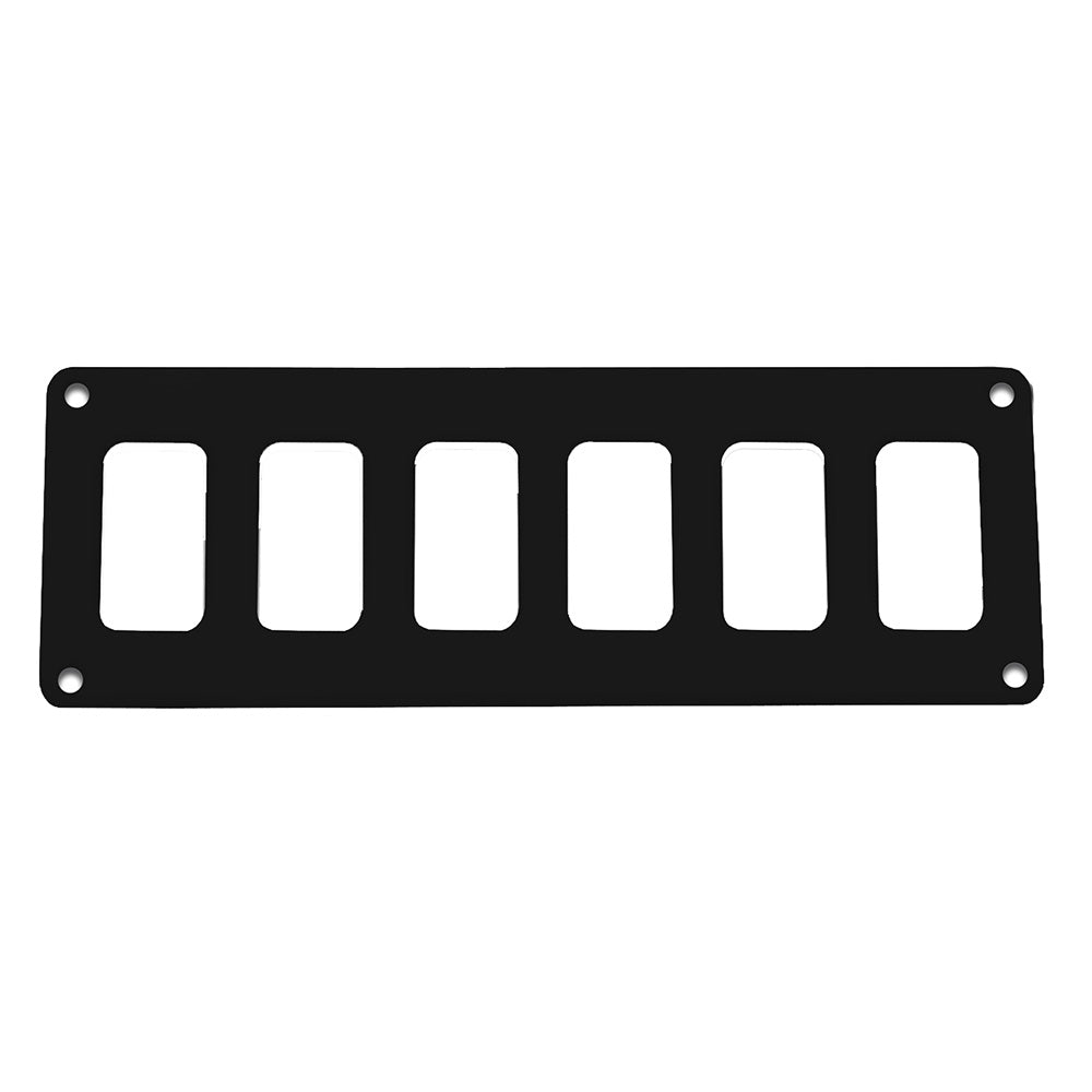 Pacer Switch Panel - 6 Switch &amp; 1 Row - 8" x 2.75" - Black Powder Coated Aluminum