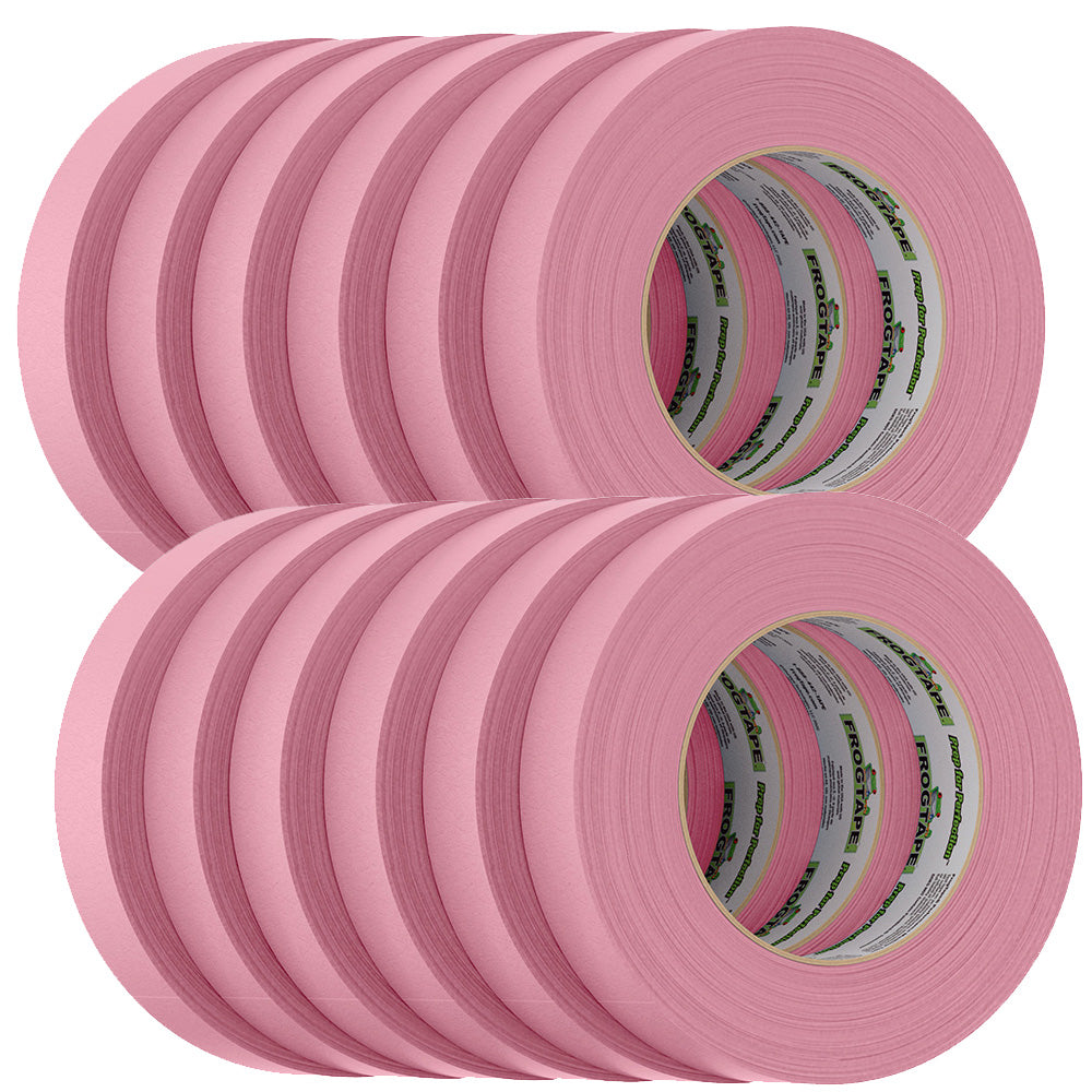 FrogTape CP 325 Medium-High Adhesion Masking Tape - 24MM x 55M x 12-Pack - Pink - Rated f/325&deg;F