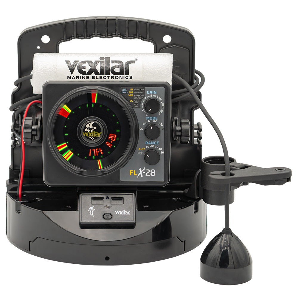 Vexilar FLX-28 Pro Pack Elite Fishing System w/Pro View Ice-Ducer &amp; Vexilar Lithium Battery