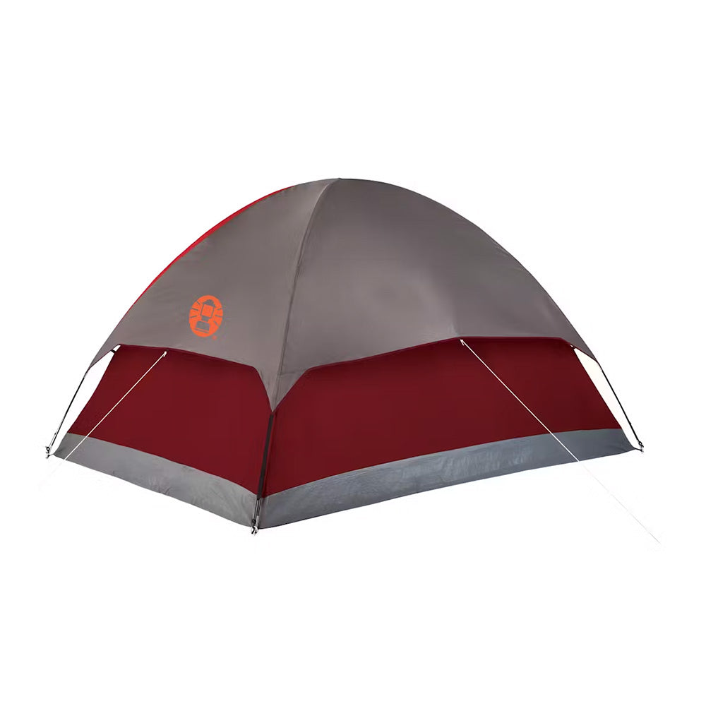 Coleman 4Person Flatwoods II Lightweight Dome Camping Tent  Red 2207389