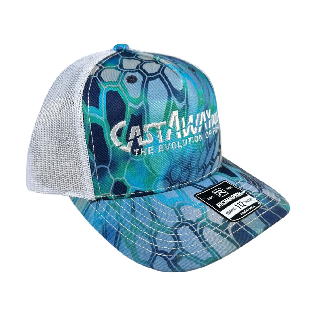 CastAway Trucker Hat - Kryptek: Pontus/White - Keep Casting Fishing & Outdoors