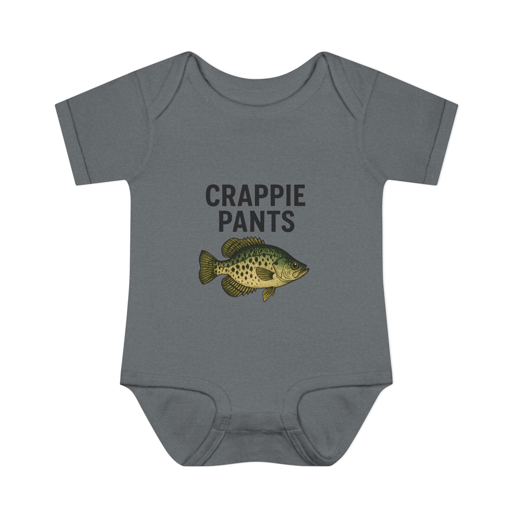 Keep Casting "Crappie Pants" Fish Graphic Baby Onesie