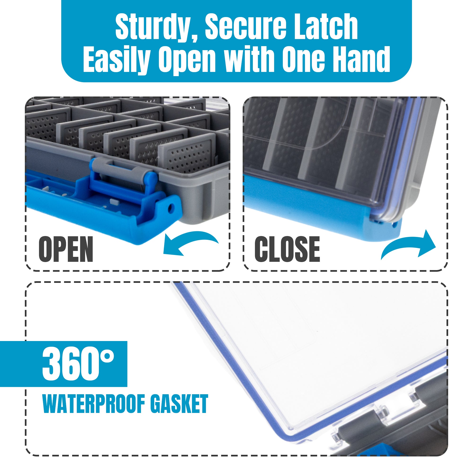 Reaction Tackle Ultra Elite Tackle Tray- Water Resistant with Single Clip Design - New - Keep Casting Fishing & Outdoors