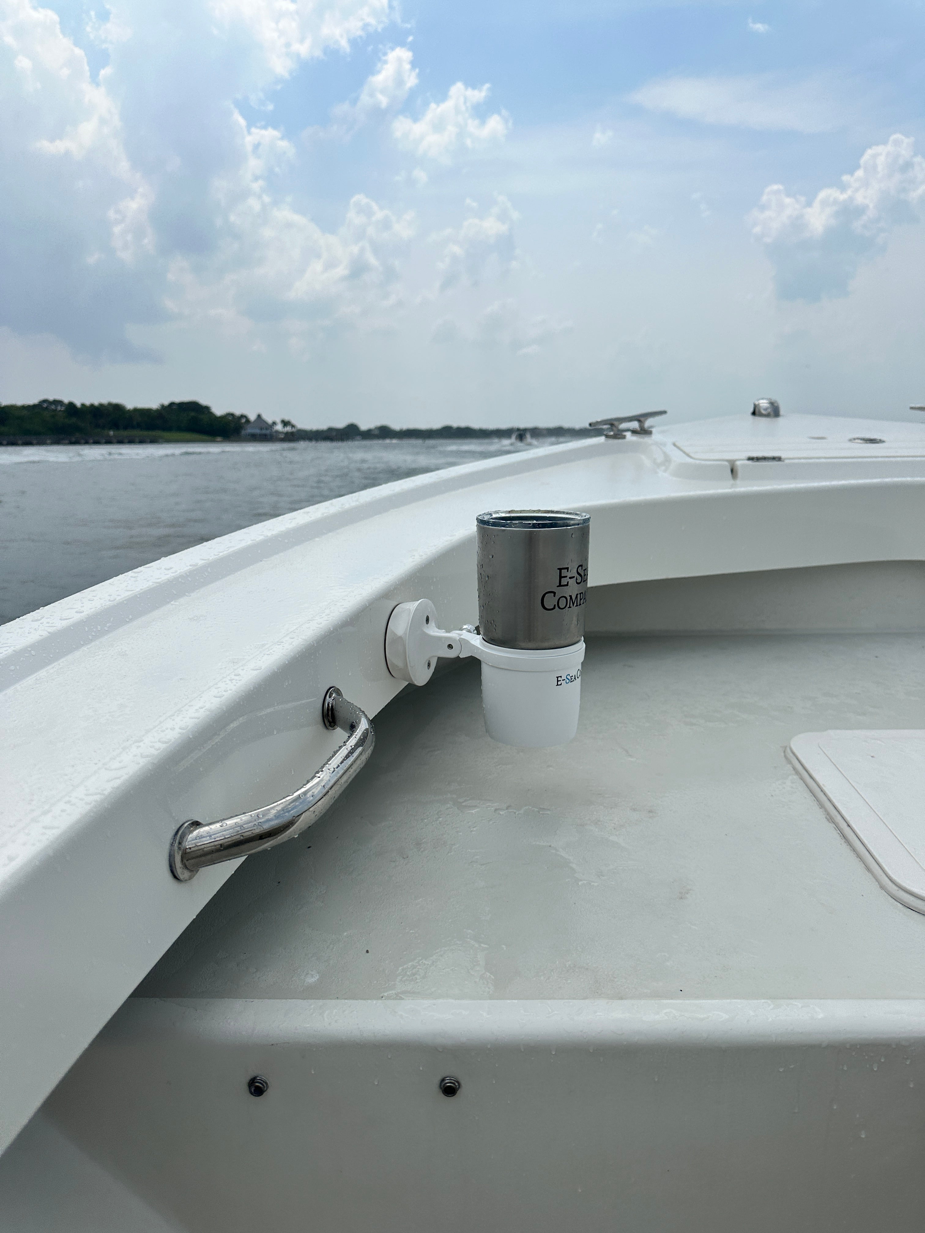 E-Sea Cup Adjustable-Suction Mounted Adjustable Angle Cup Holder-White - Keep Casting Fishing & Outdoors