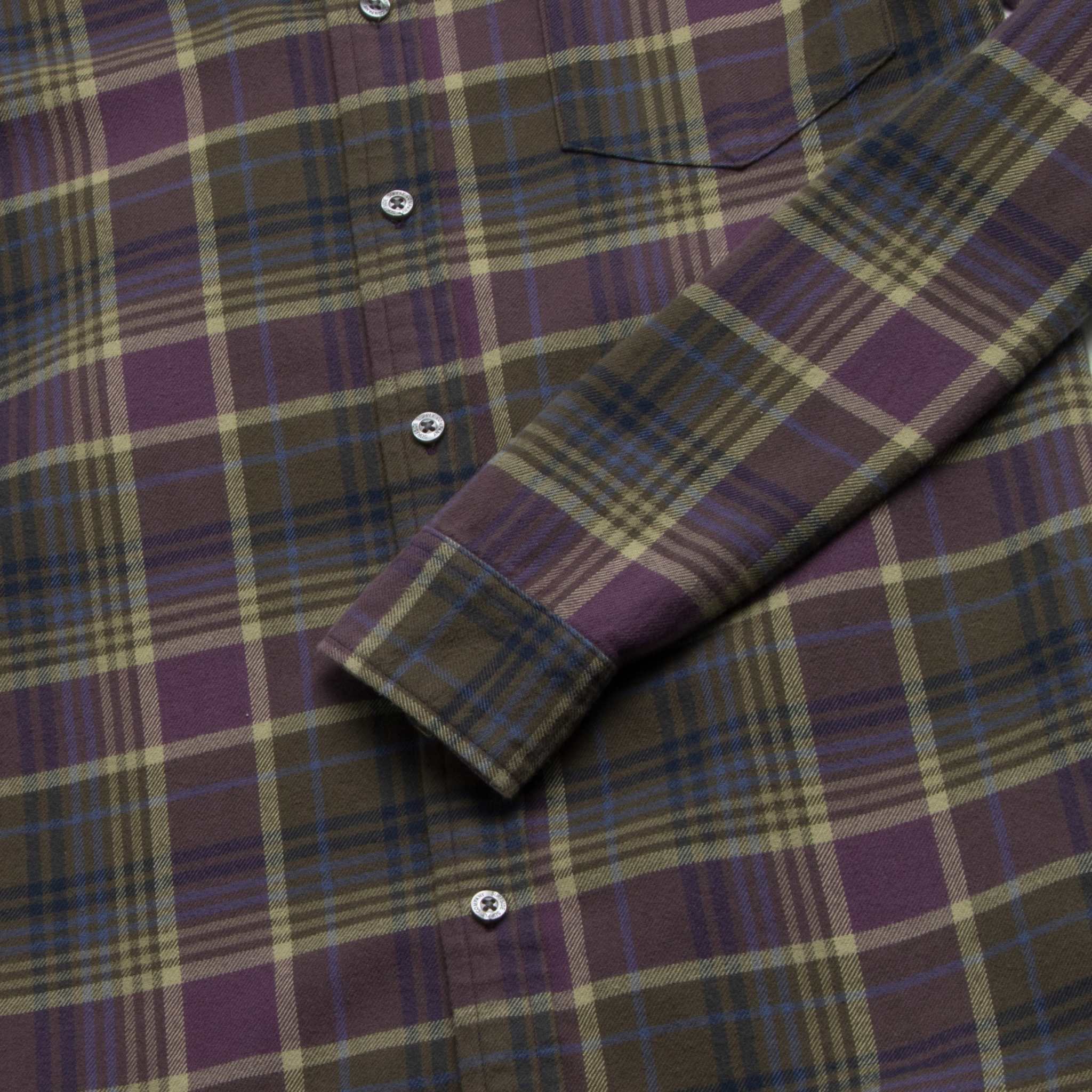 Brian Flannel Plaid Shirt - Grape Combo