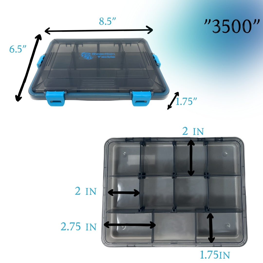 Reaction Tackle Standard Tackle Tray- Sturdy and Waterproof with 4 Reliable Clips - Keep Casting Fishing & Outdoors