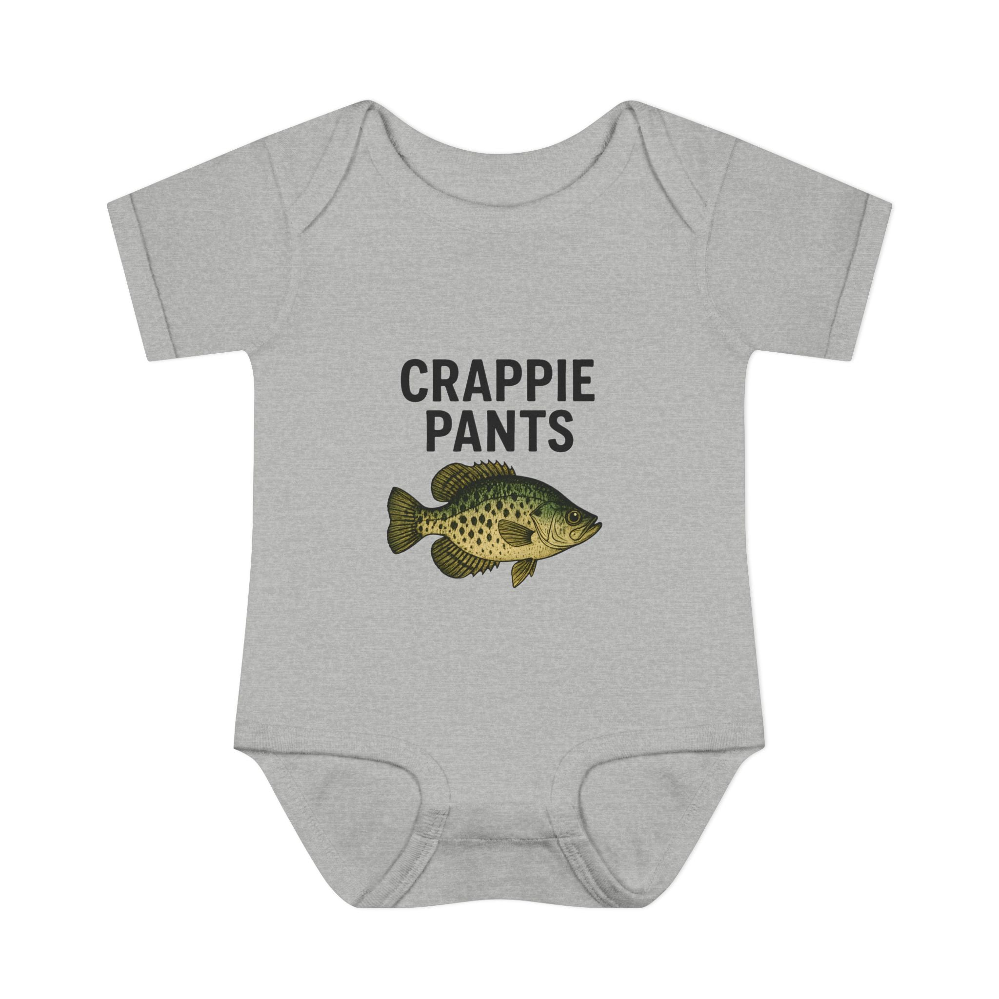 Keep Casting "Crappie Pants" Fish Graphic Baby Onesie