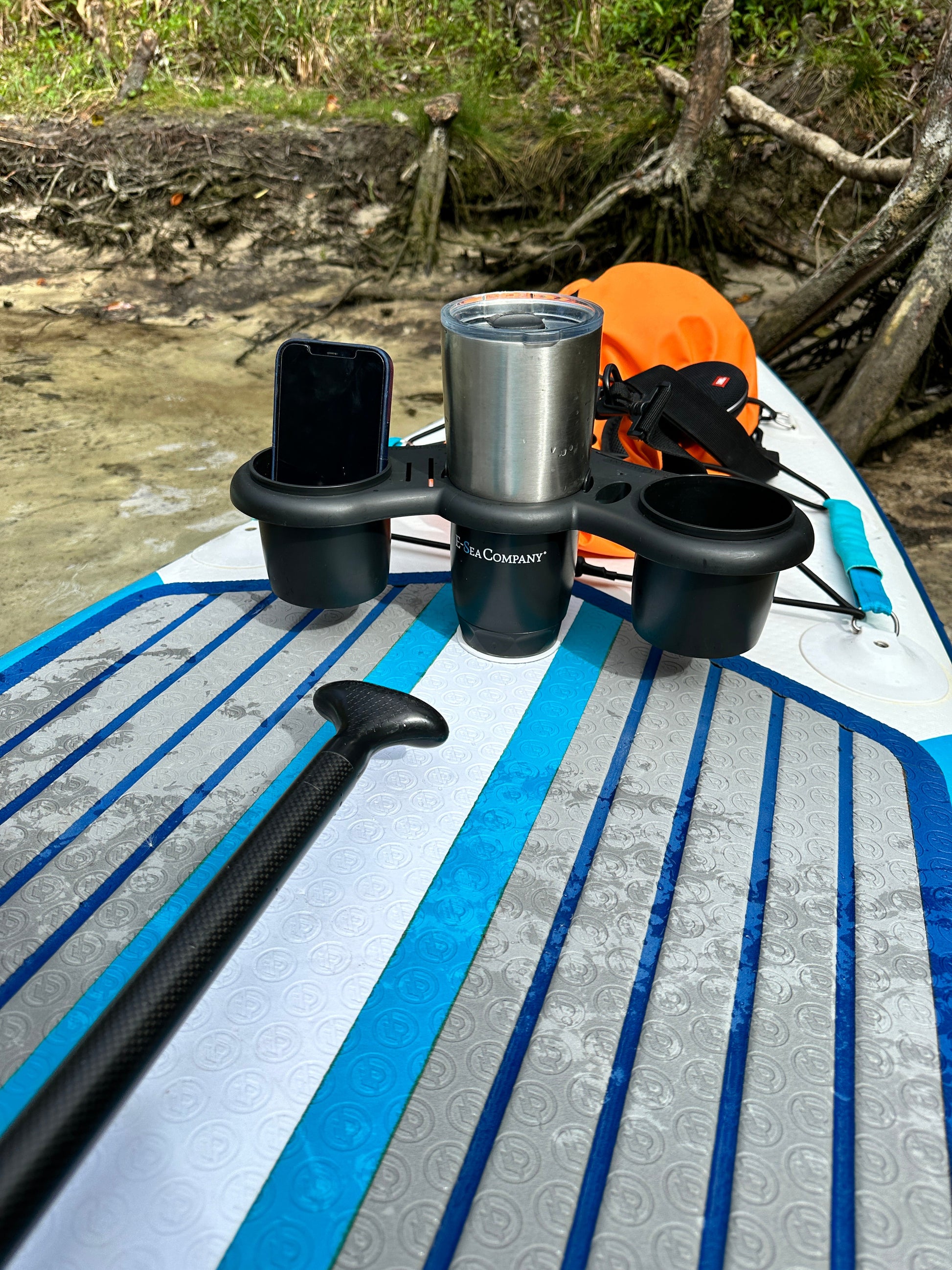 E-Sea Caddy Pro- Multi Cup Suction Mounted Drink Holder-Black - Keep Casting Fishing & Outdoors