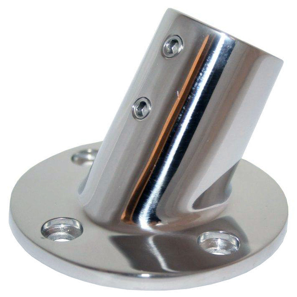 Whitecap &#8542;" O.D. 60&#176; Round Base SS Rail Fitting