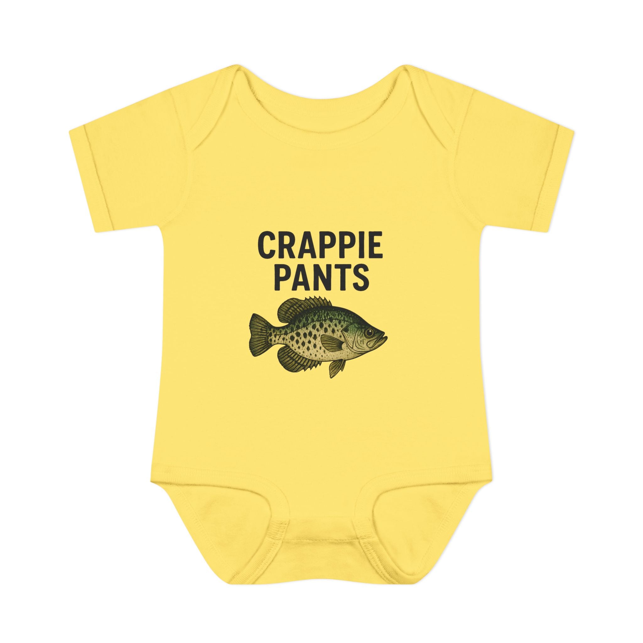 Keep Casting "Crappie Pants" Fish Graphic Baby Onesie