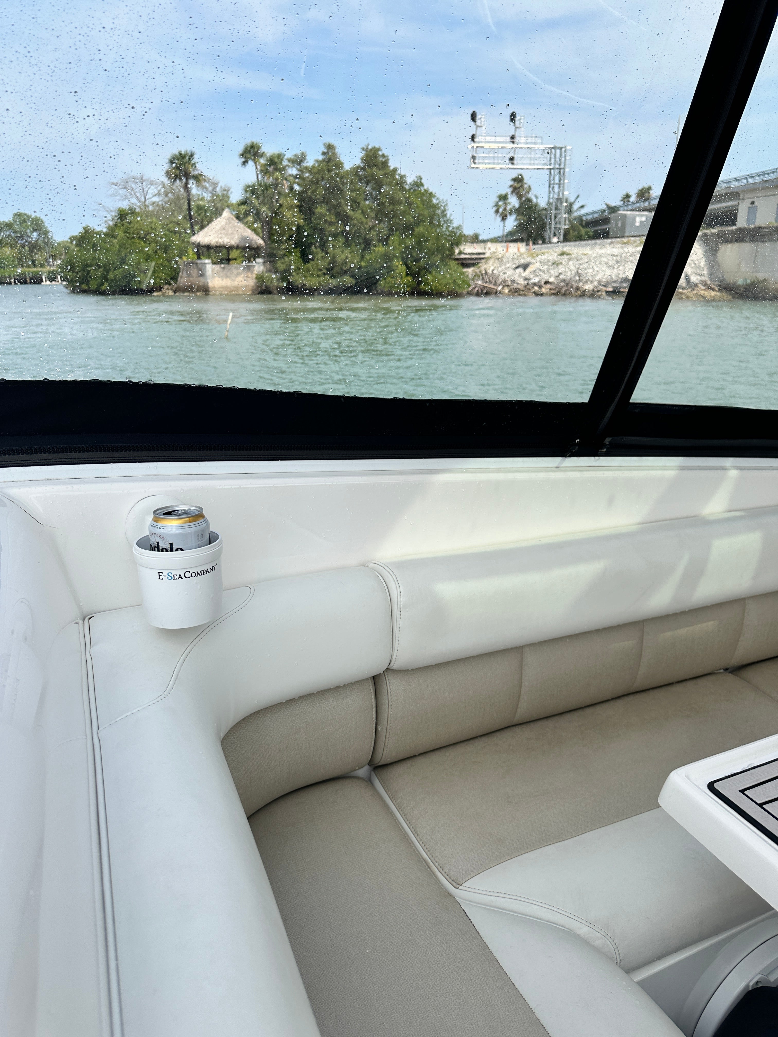 E-Sea Cup Adjustable-Suction Mounted Adjustable Angle Cup Holder-White - Keep Casting Fishing & Outdoors