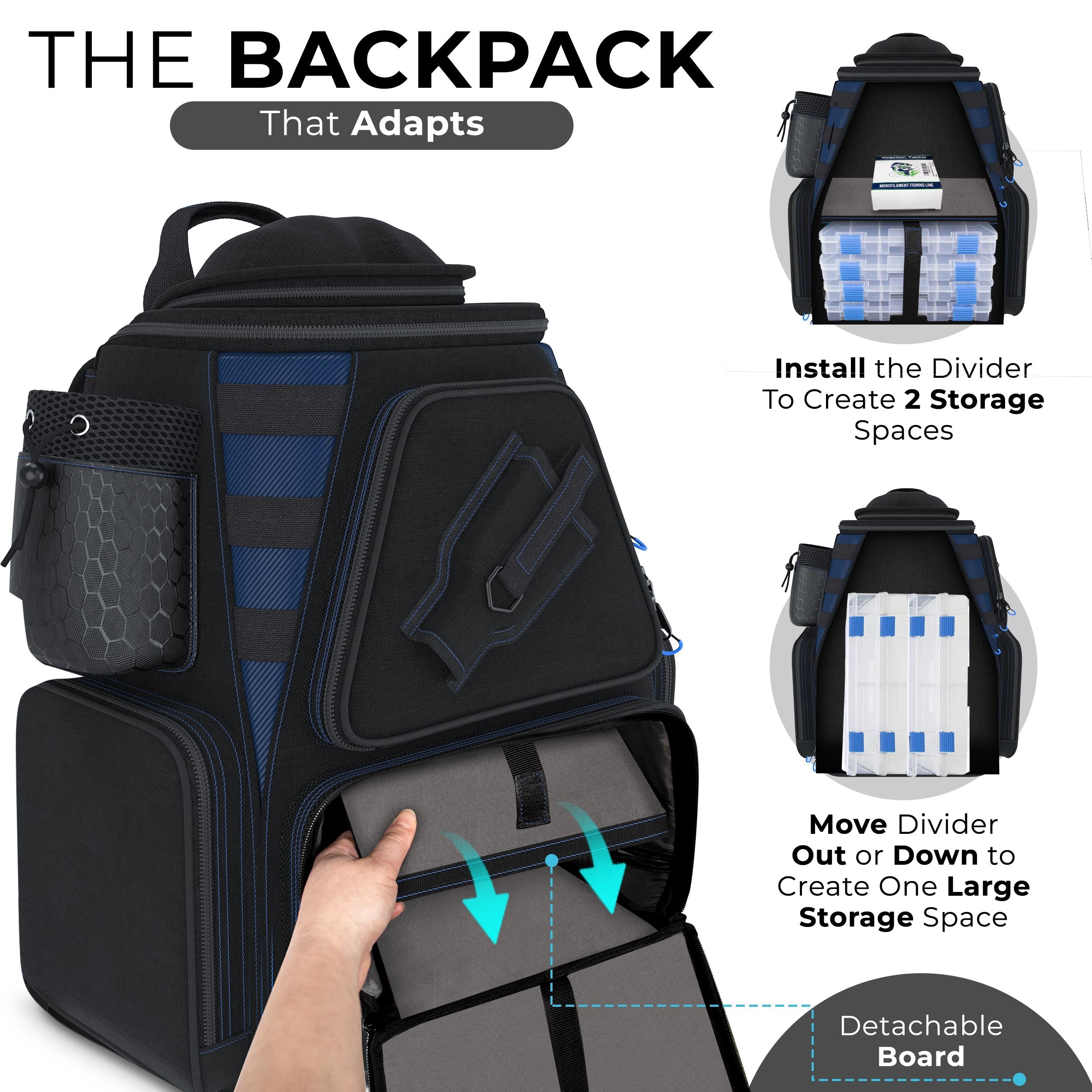 Reaction Tackle Fishing Tackle Backpack- Trays included - Keep Casting Fishing & Outdoors