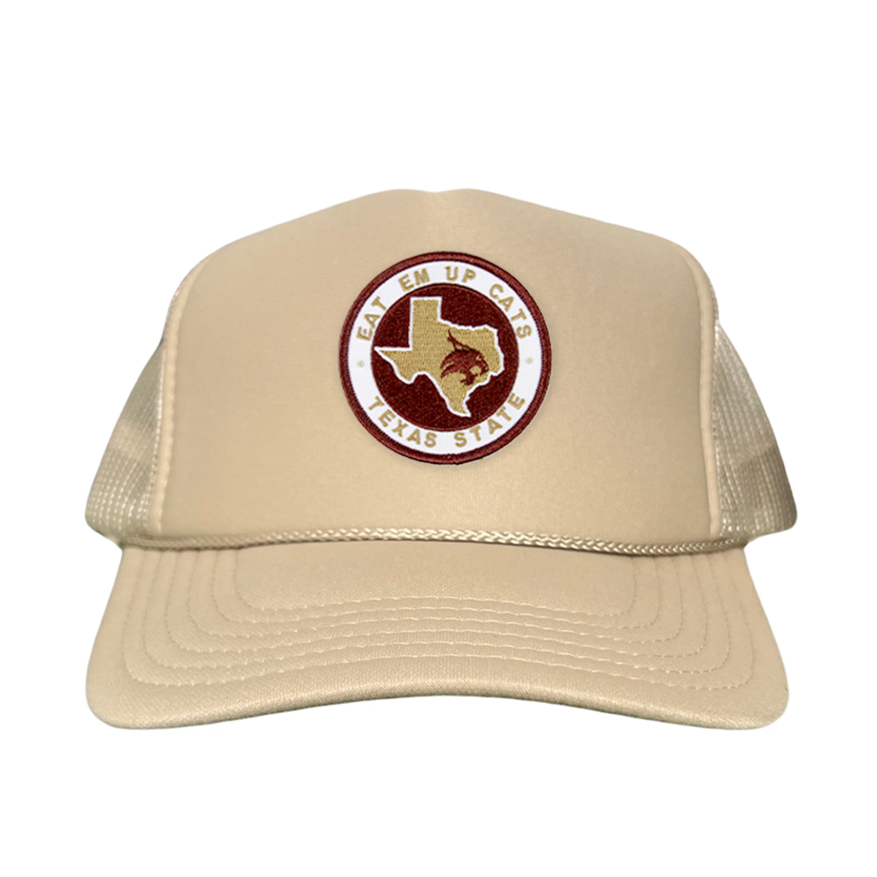 Texas State Eat Em Up Cats State of Texas Supercat Circle Patch / Hats / 097 / TXST018