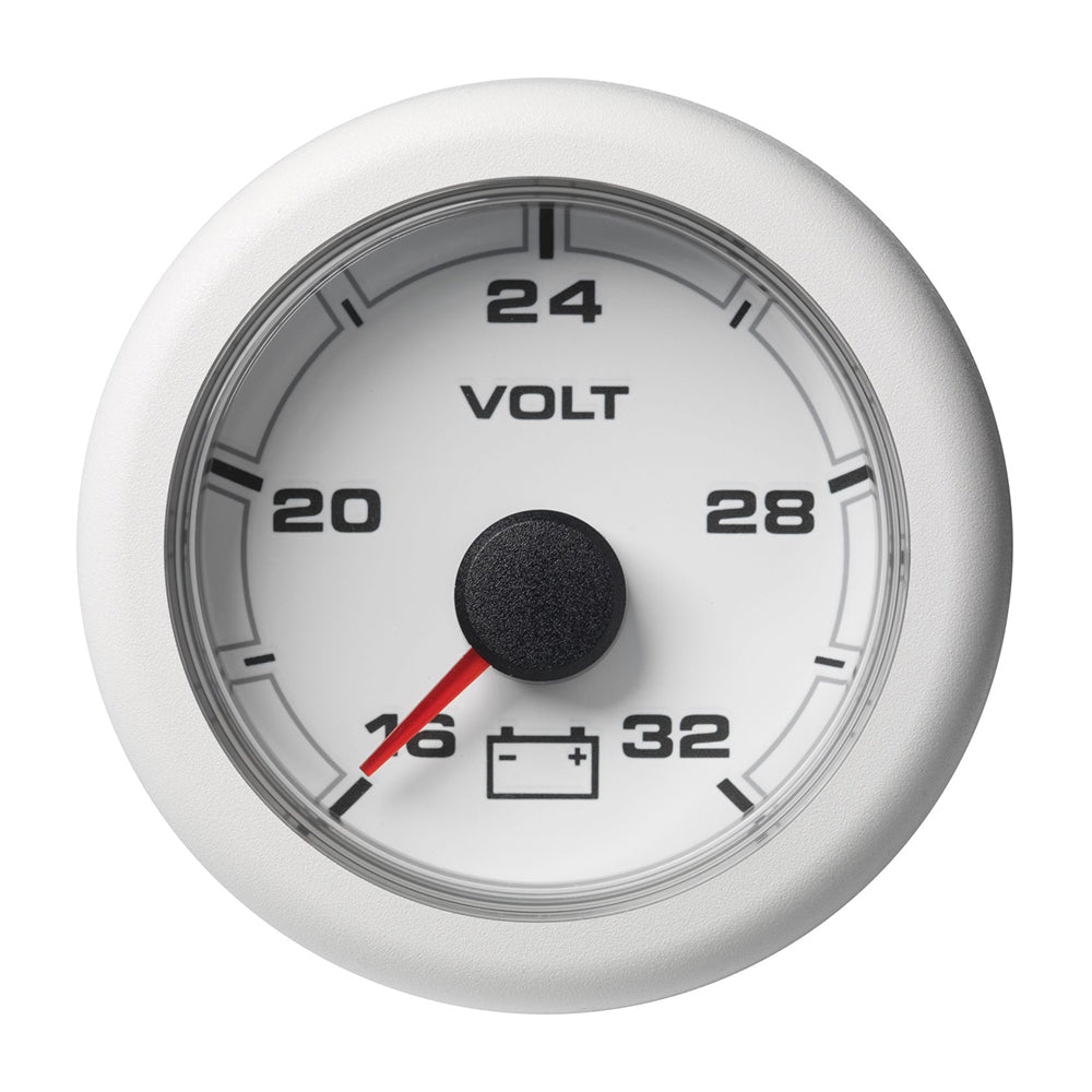 Veratron 52MM (2-1/16") OceanLink Battery Voltage Gauge - 16 to 32V - White Dial &amp; Bezel