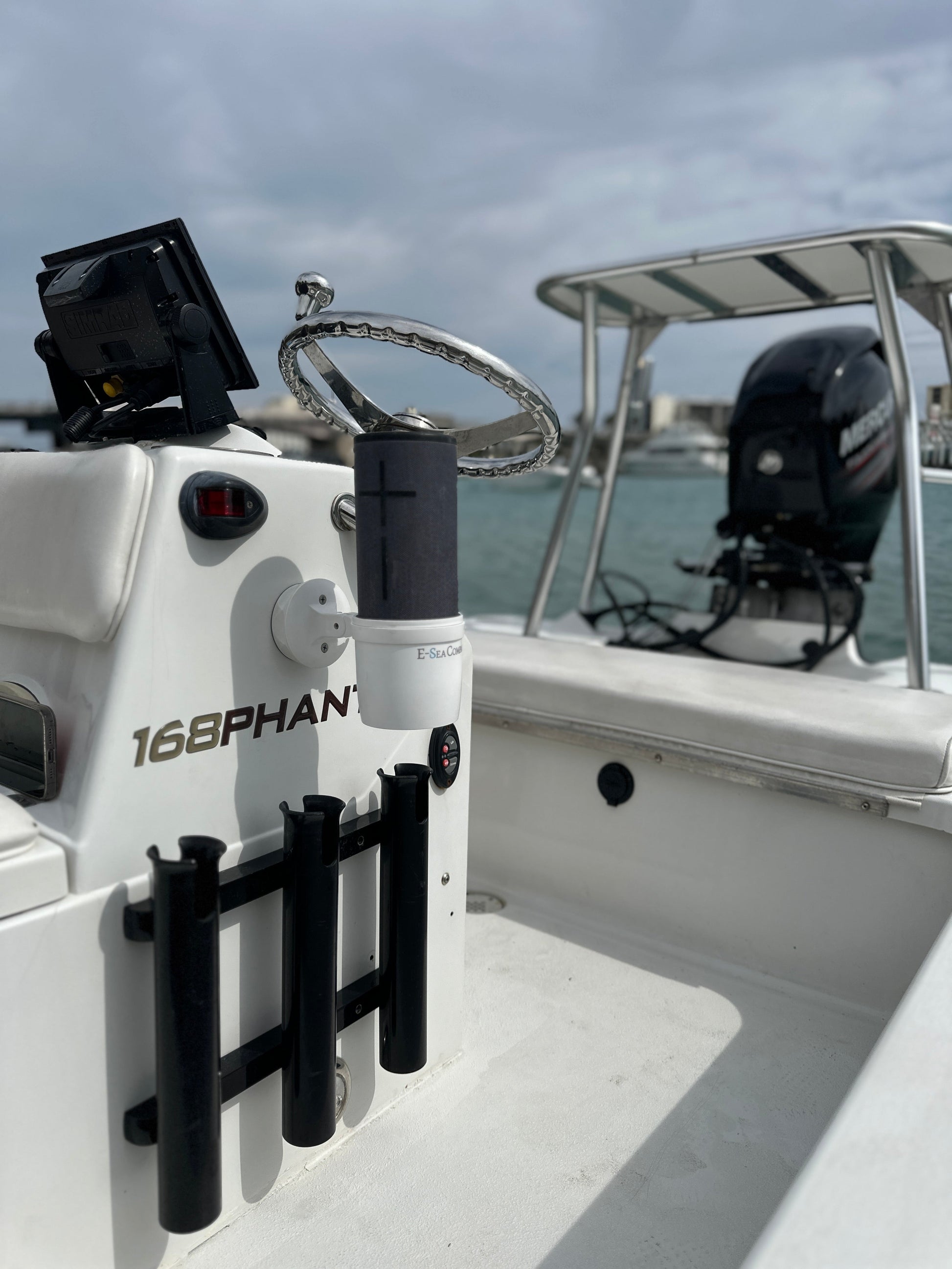 E-Sea Cup Adjustable-Suction Mounted Adjustable Angle Cup Holder-White - Keep Casting Fishing & Outdoors
